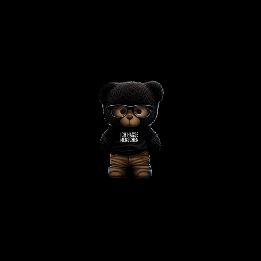 Teddybär ich hasse Menschen - Schwarzer-Kaffee