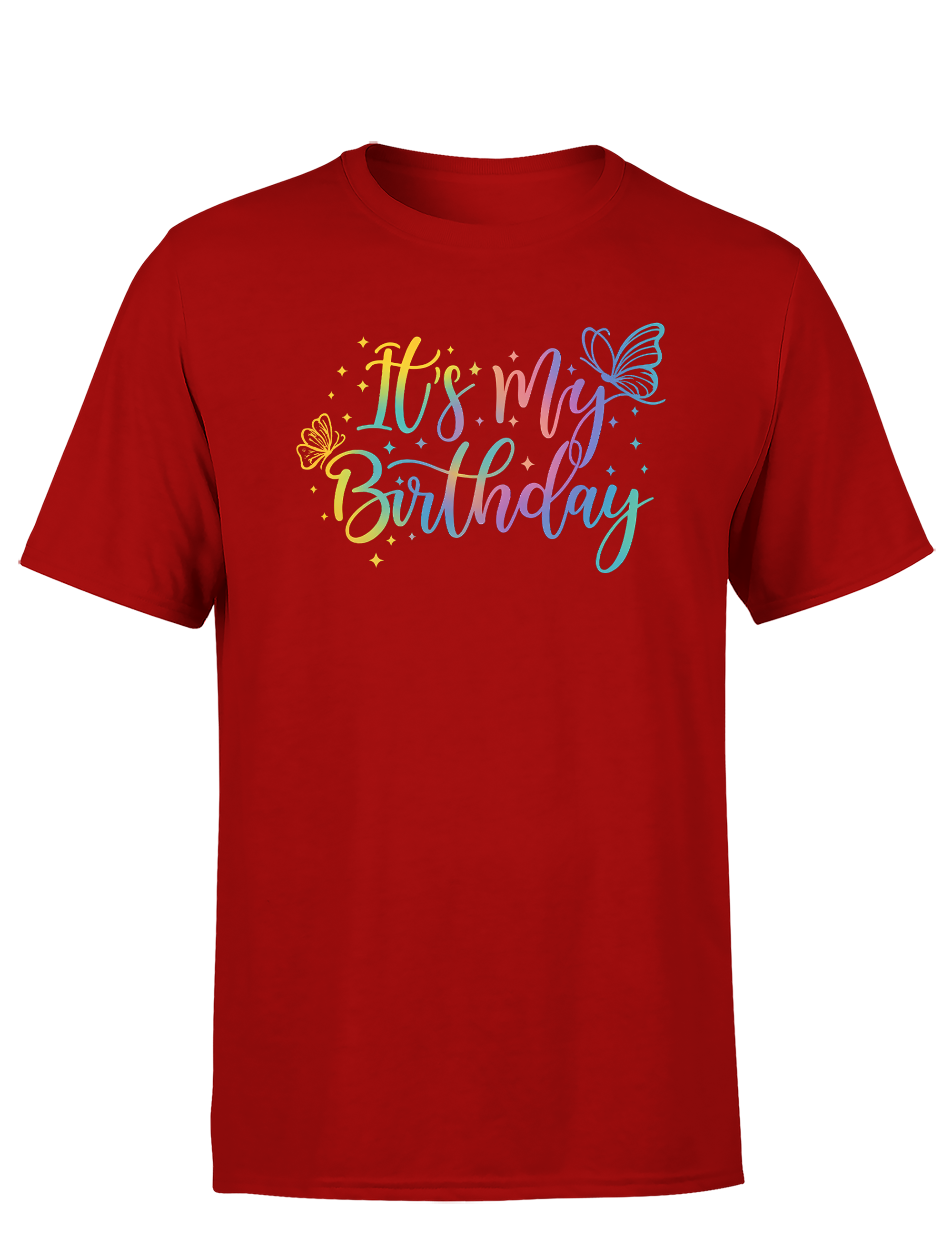 Herren T-Shirt „It’s My Birthday“ | Buntes Geburtstags-Shirt mit Schmetterlingen