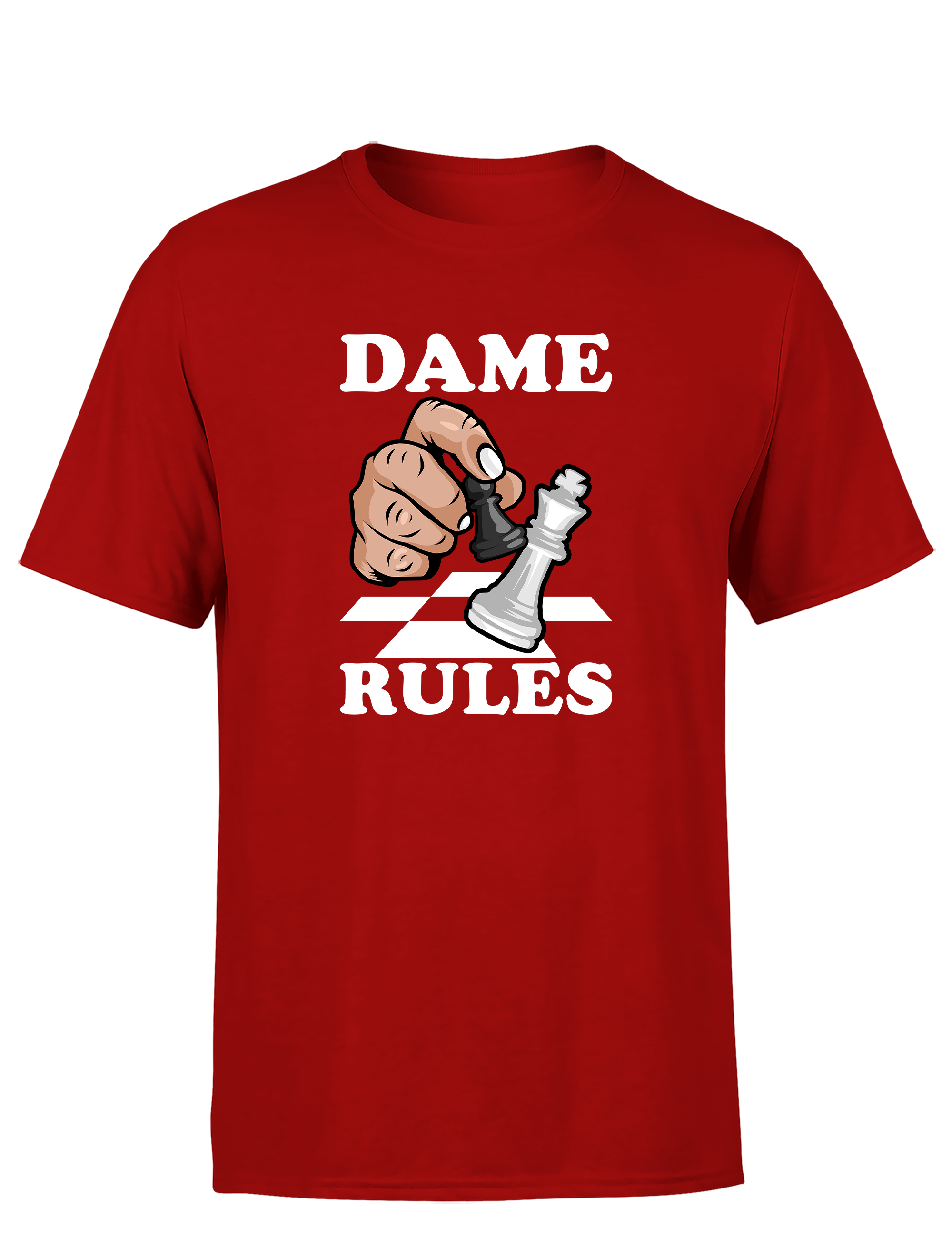 Dame Rules – Herren T-Shirt im Retro Stil | Perfektes Männer Shirt für Schachspieler, Turniere, Freizeit & Geschenkidee