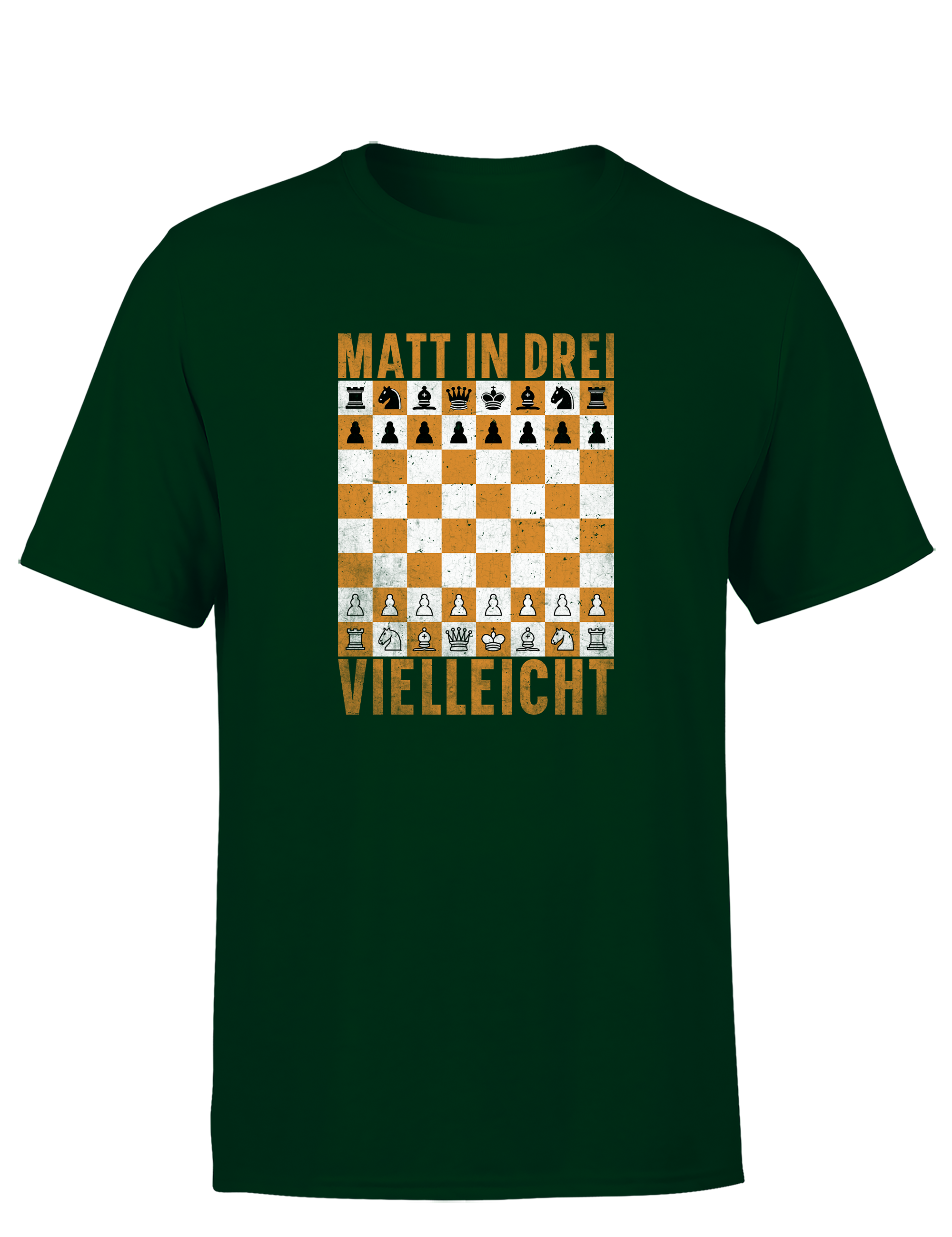 Matt in drei vielleicht – Herren T-Shirt im Retro Stil | Perfektes Männer Shirt für Schachspieler, Turniere, Freizeit & Geschenkidee