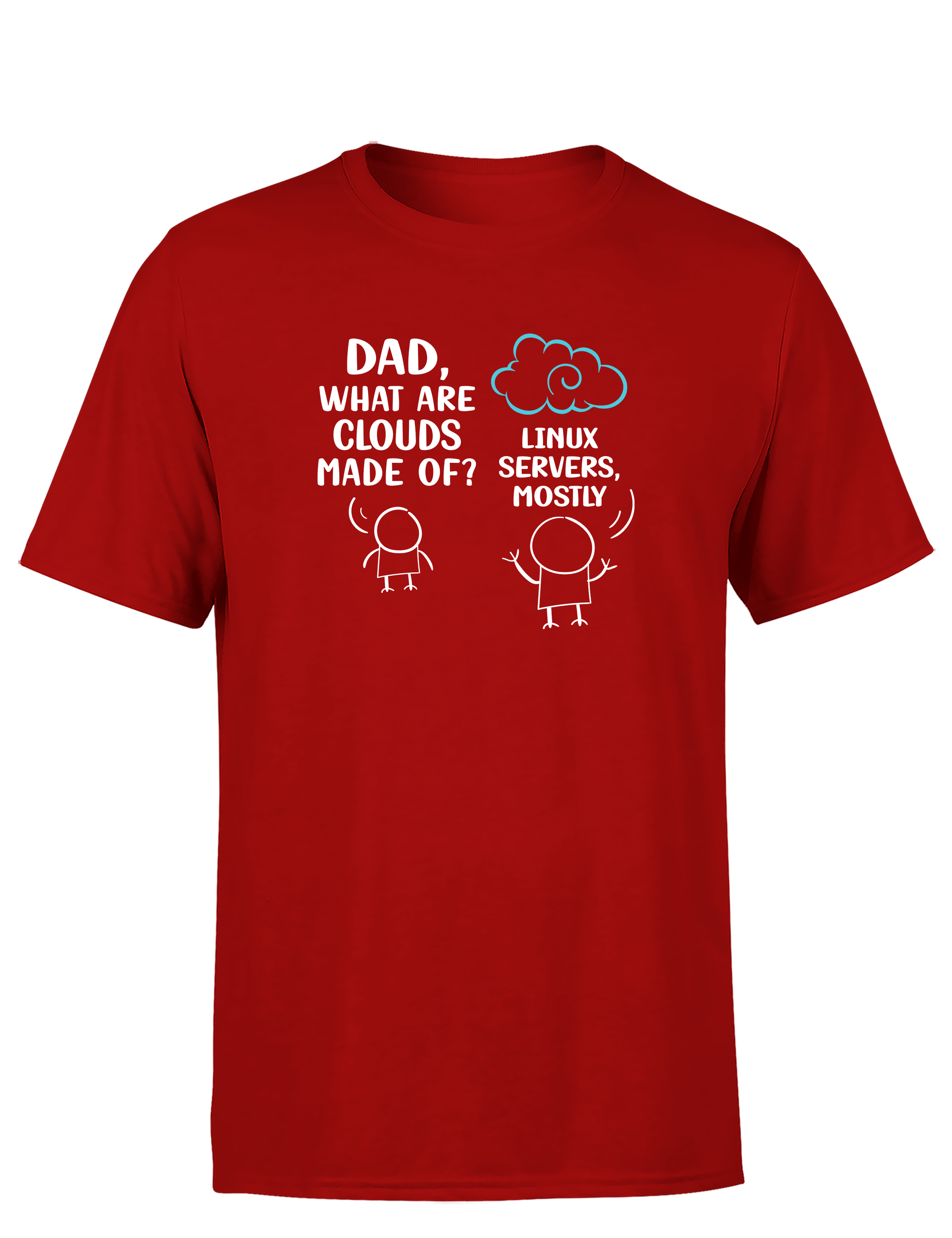 Dad, What Are Clouds Made Of? Linux Servers Mostly – Lustiges Nerd Herren T-Shirt für Sysadmins, Entwickler & IT-Fans