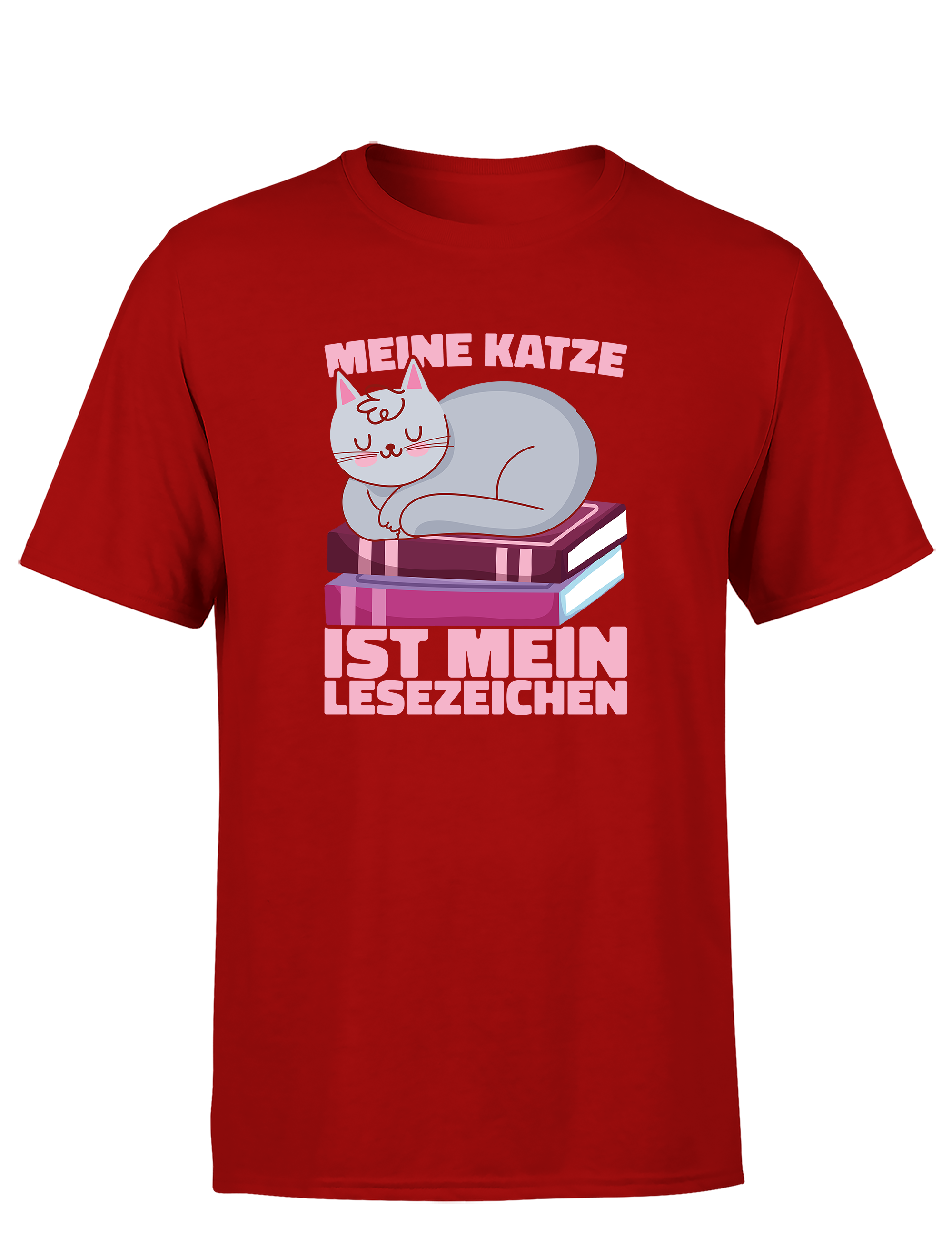 Meine Katze ist mein Lesezeichen – Herren T-Shirt im Retro Stil | Perfektes Shirt für Katzenliebhaber, Leseratten & Geschenkidee