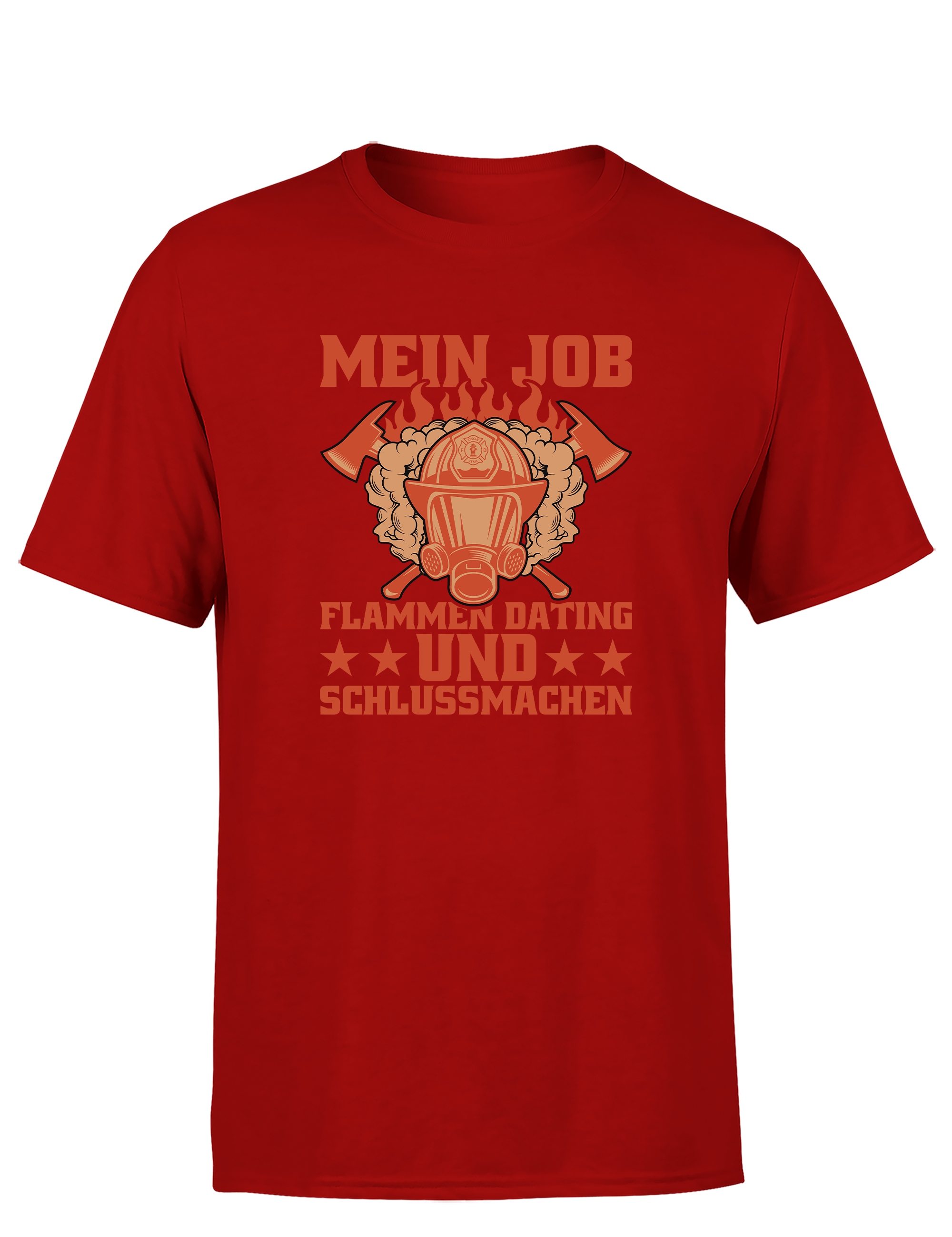 Herren T-Shirt Mein Job Flammen Dating und Schlussmachen | Lustiges Feuerwehr Shirt
