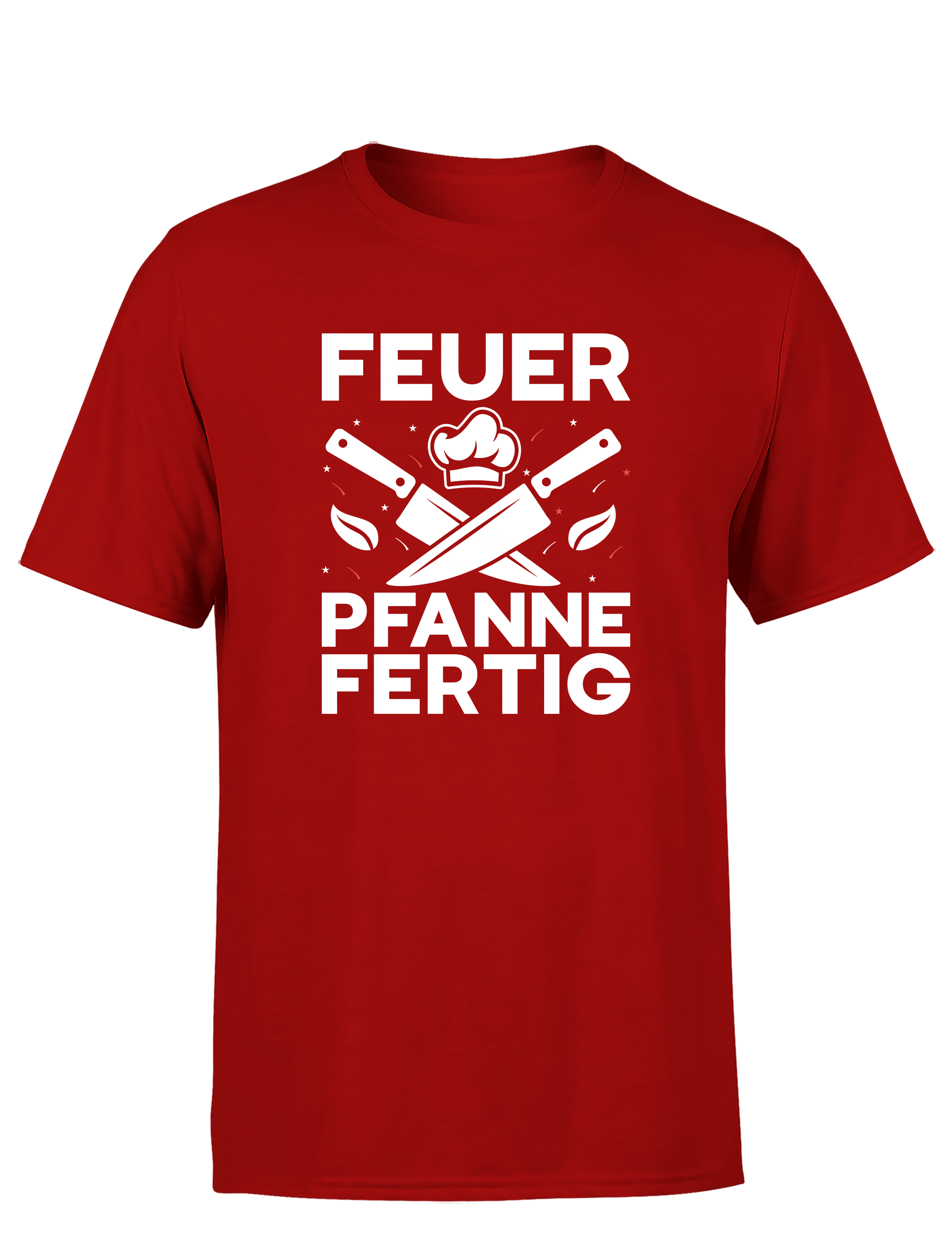 Herren T-Shirt „Feuer Pfanne Fertig“ | Lustiges Koch Shirt für Männer & Grillfans