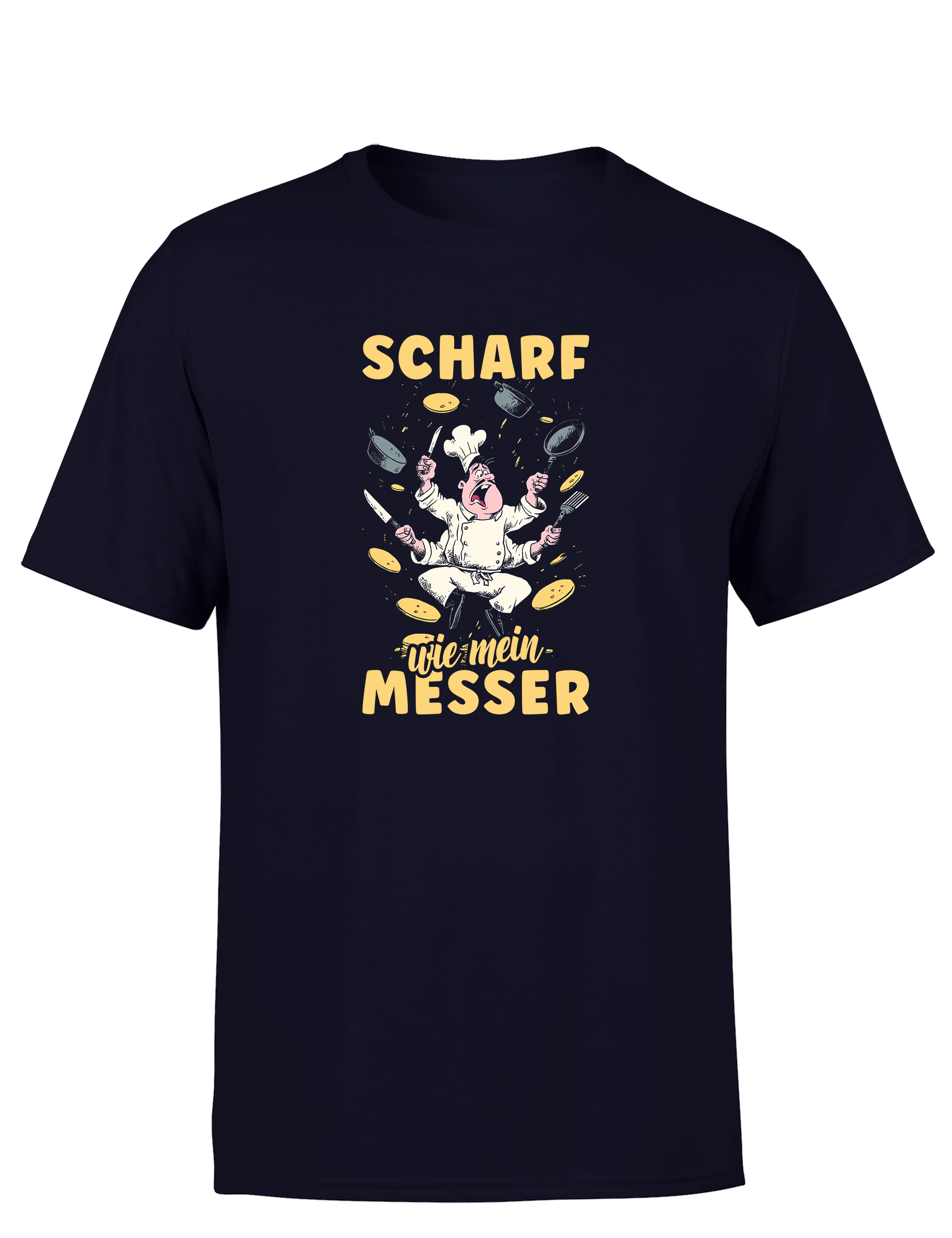 Herren T-Shirt „Scharf wie mein Messer“ | Lustiges Koch Shirt für Männer & Küchenprofis