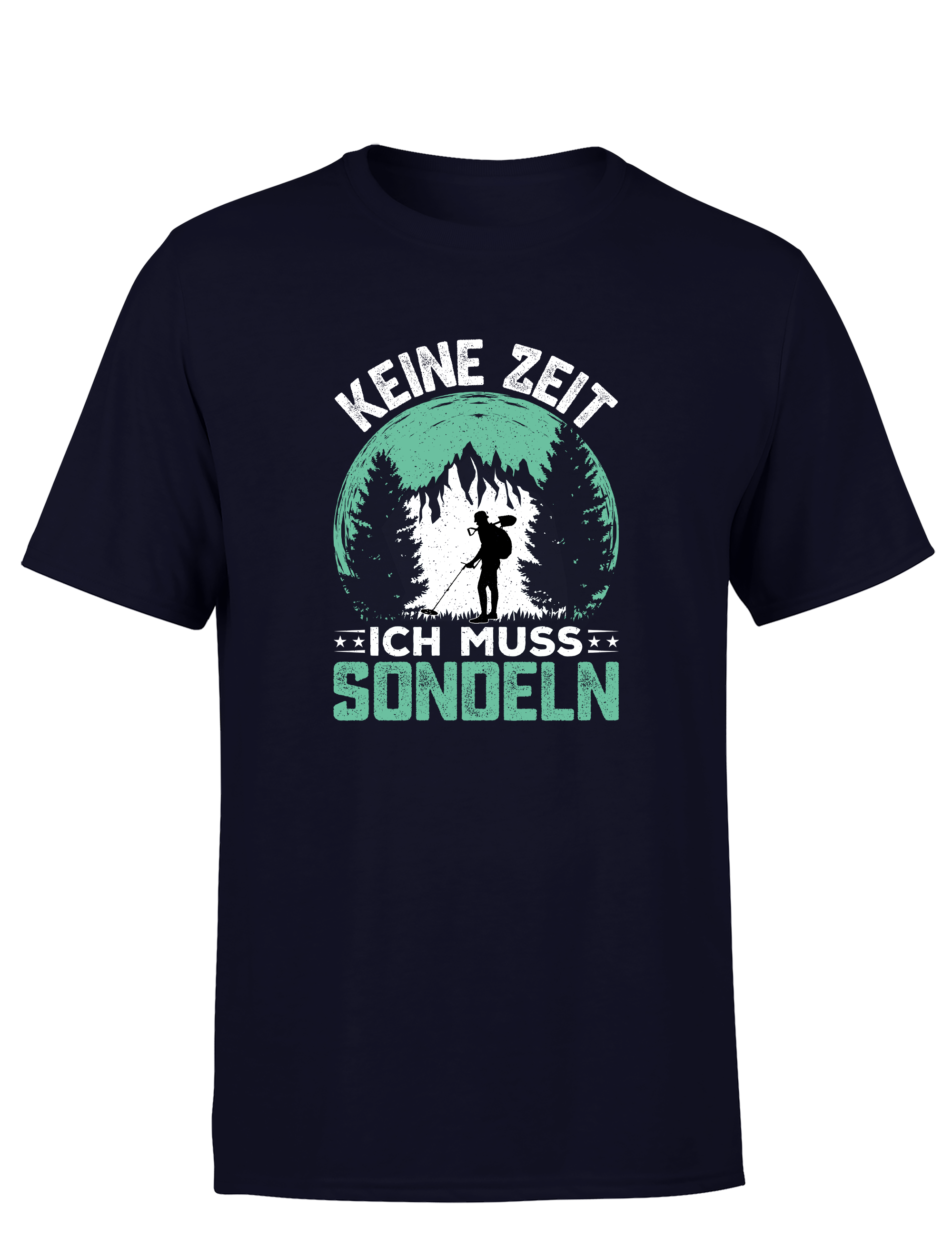 Kein Zeit, ich muss sondeln – Herren T-Shirt im Retro Stil | Lustiges Shirt für Sondengänger, Hobby, Freizeit & Geschenkidee