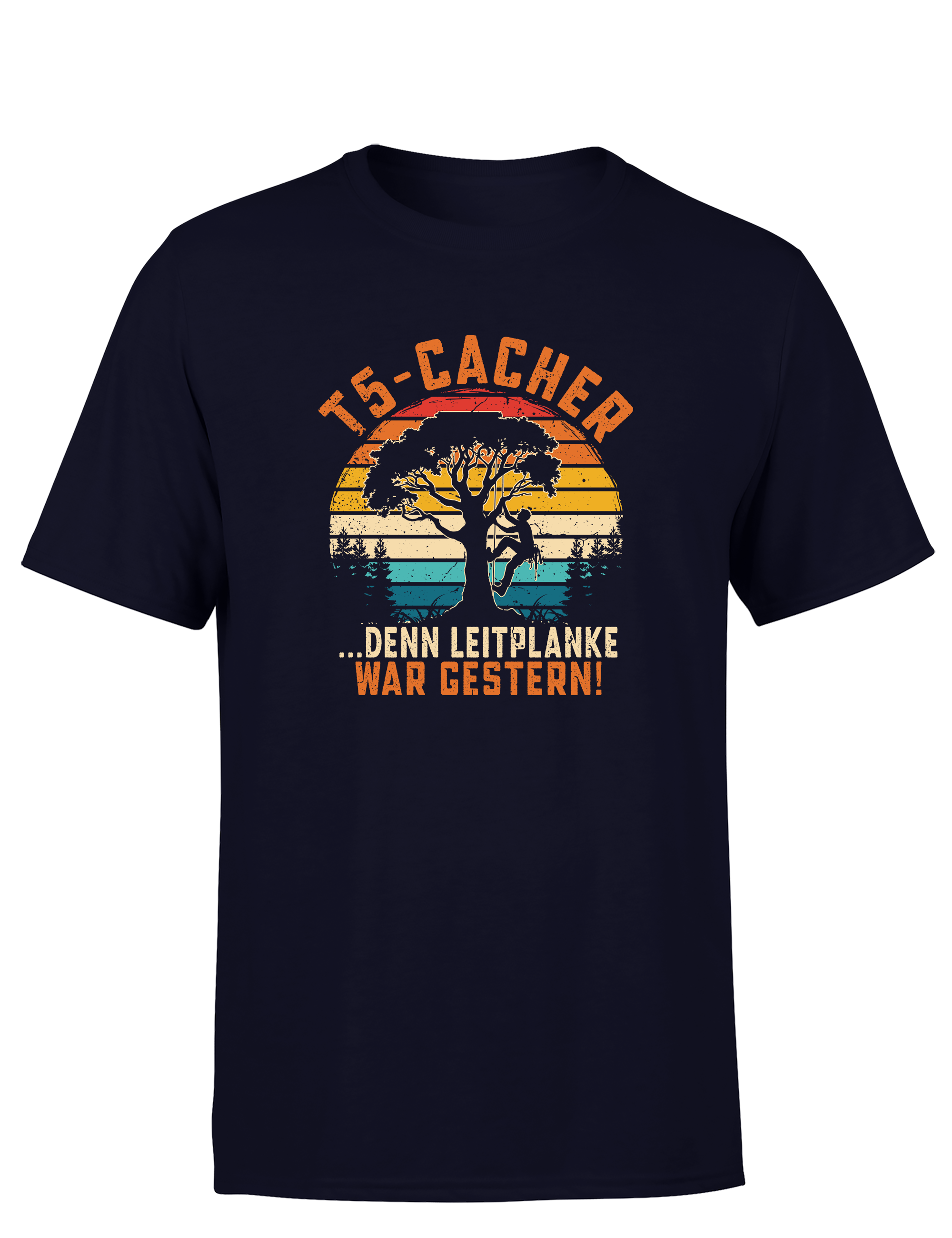 T5-Cacher – Herren T-Shirt „Leitplanke war gestern“ | Lustiges Geocaching Shirt für Abenteurer & Schatzsucher
