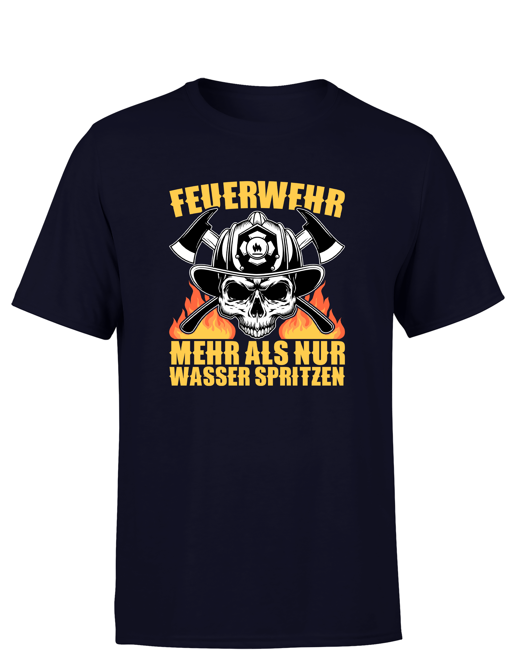 Herren T-Shirt Feuerwehr Mehr als nur Wasser spritzen | Lustiges Feuerwehr Shirt mit Totenkopf