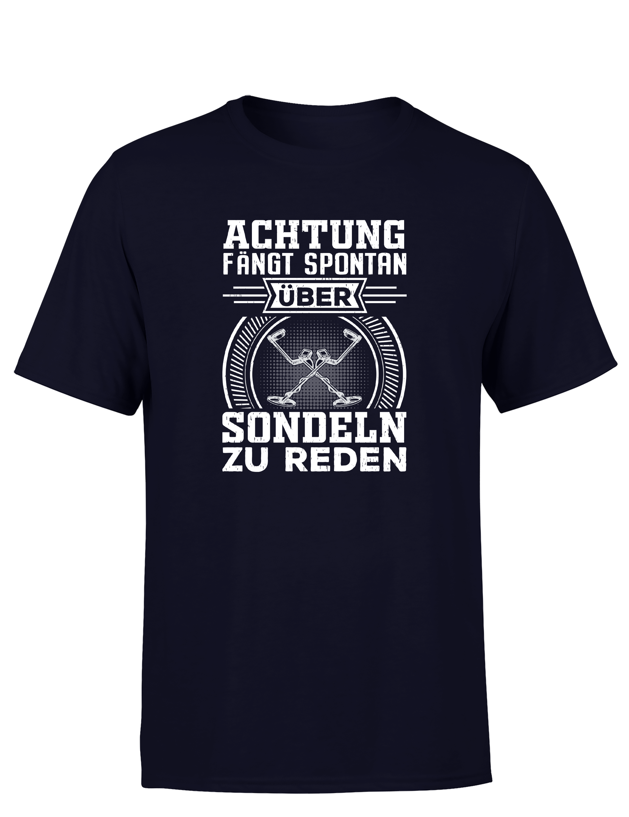 Achtung! Fange spontan an über Sondeln zu reden – Herren T-Shirt im Retro Stil | Lustiges Shirt für Schatzsucher, Hobby-Sondler & Freizeit