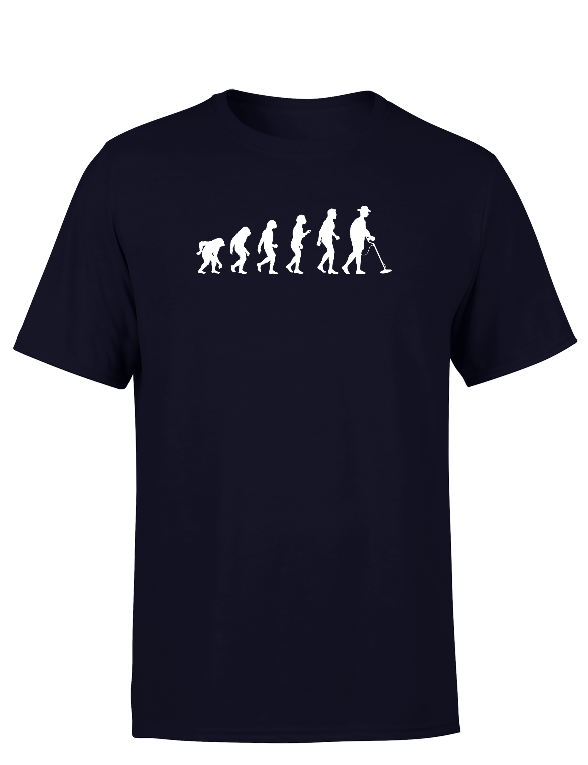 Evolution des Sondelns – Herren T-Shirt im Retro Stil | Lustiges Shirt für Schatzsucher, Hobby-Sondler & Freizeit