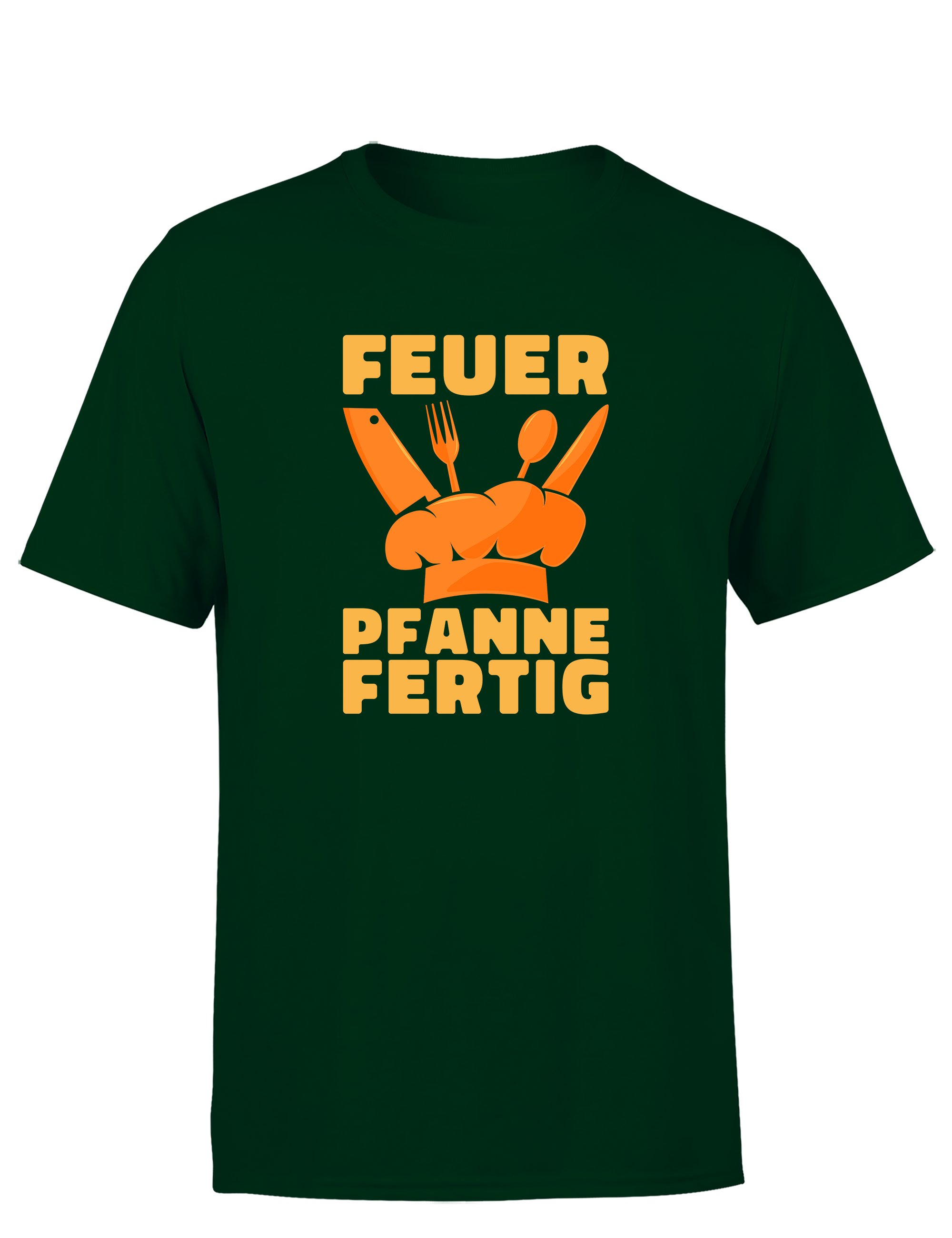 Herren T-Shirt „Feuer Pfanne Fertig“ | Lustiges Koch Shirt für Männer & Grillmeister