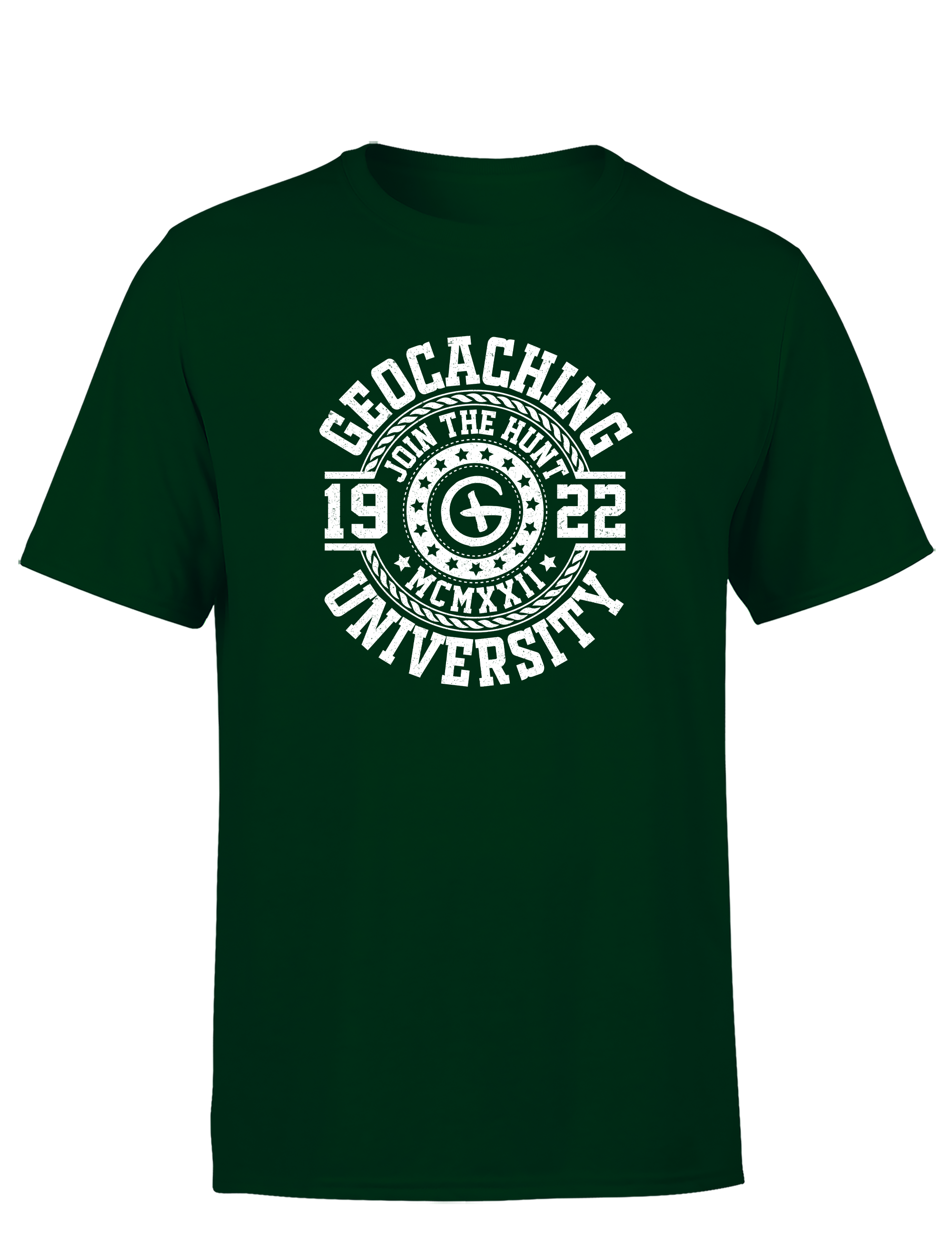 Geocaching University – Herren T-Shirt im Retro College Stil | Lustiges Geocacher Shirt für Schatzsucher & Outdoor-Fans