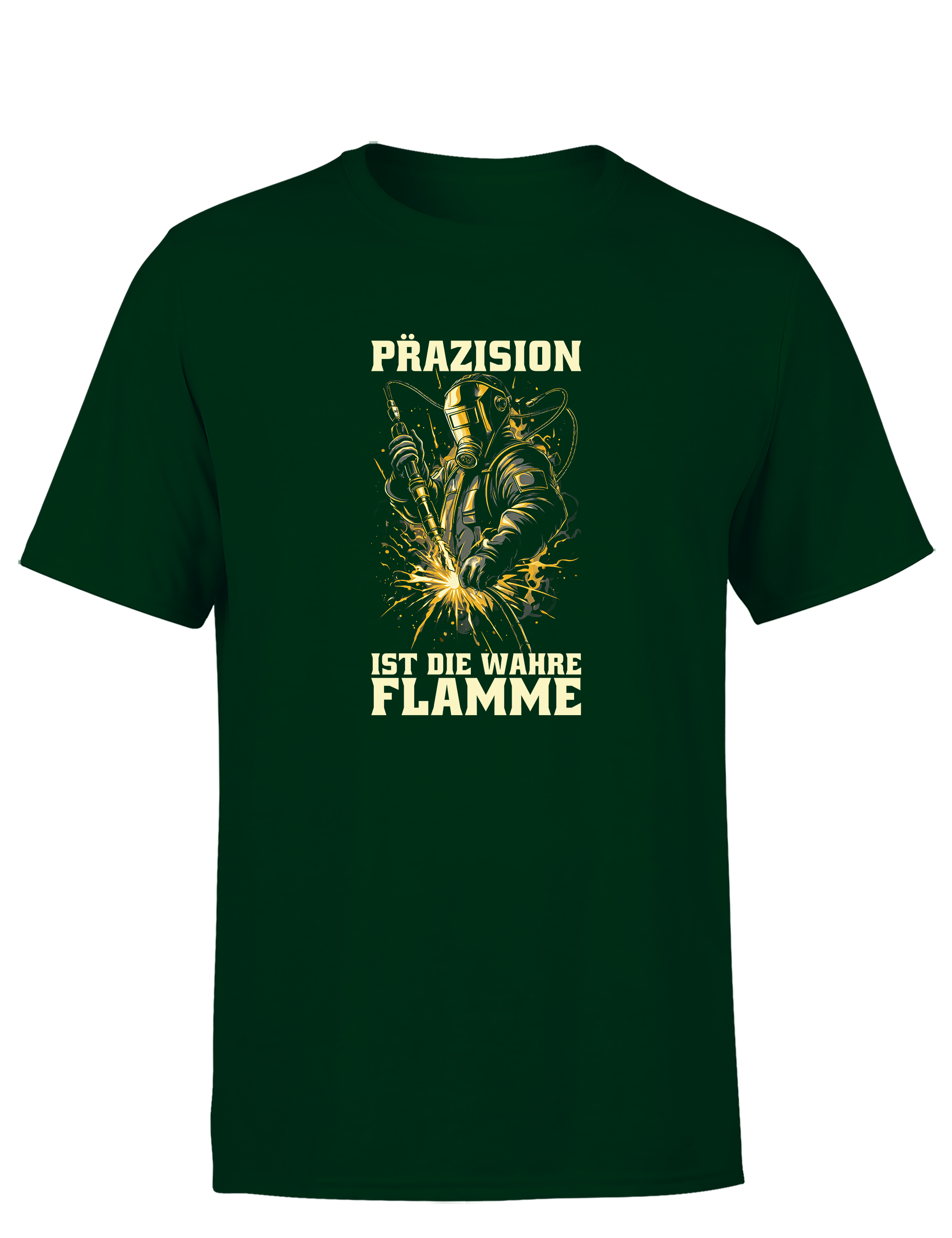 Präzision ist die wahre Flamme – Herren T-Shirt im Retro Stil | Lustiges Shirt für Schweißer, Metallbauer & Handwerker