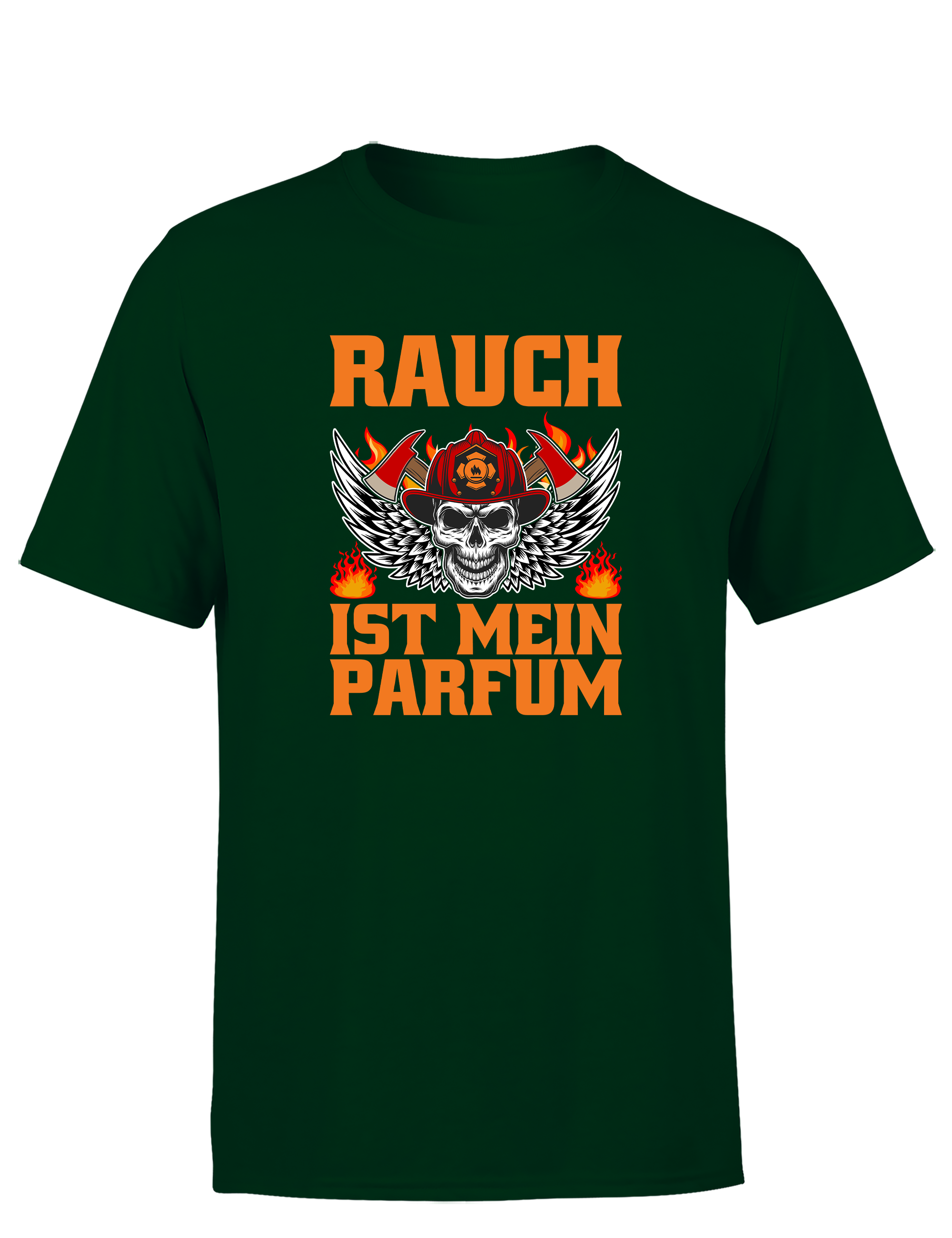 Herren T-Shirt Rauch ist mein Parfum | Lustiges Feuerwehr Shirt mit Totenkopf