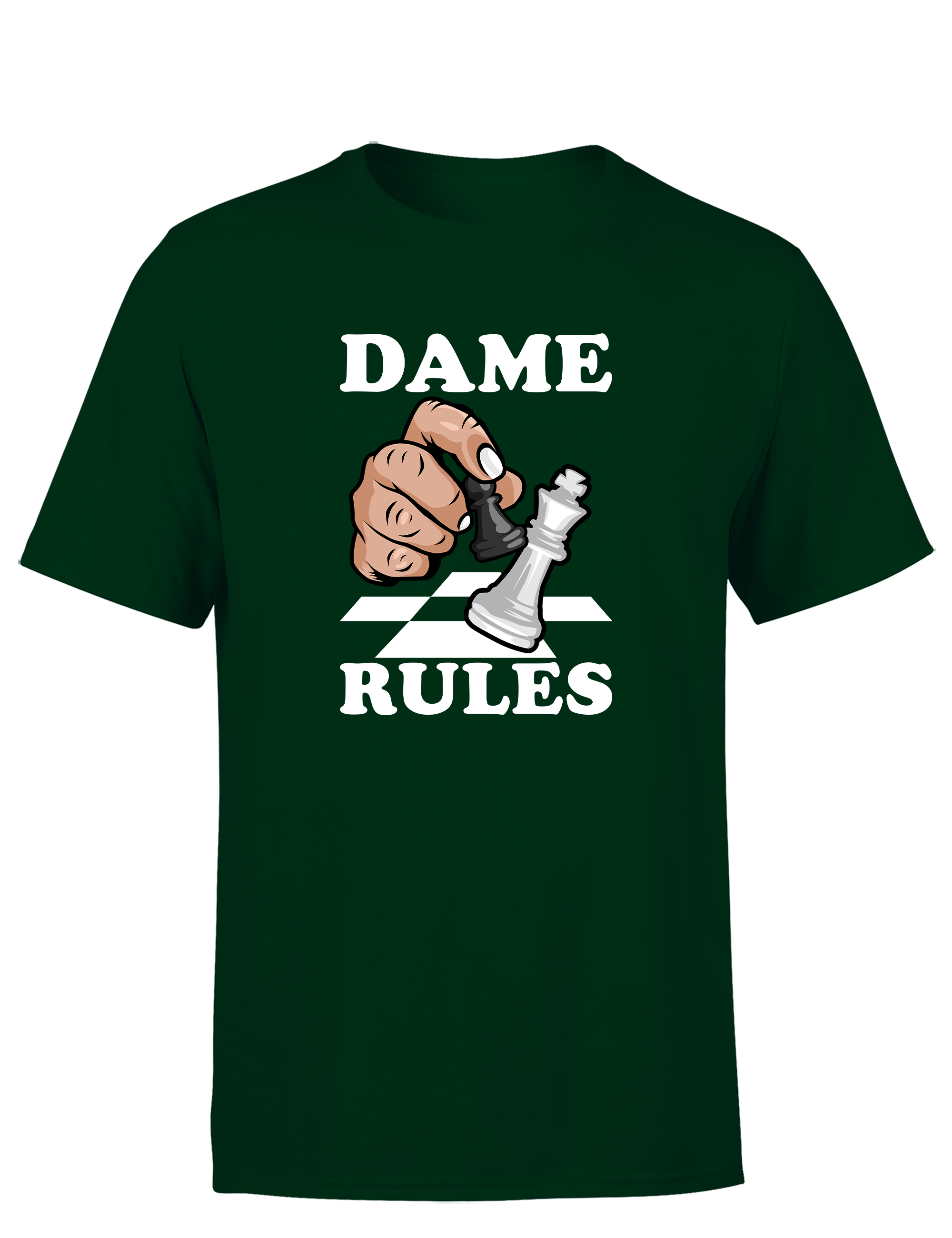 Dame Rules – Herren T-Shirt im Retro Stil | Perfektes Männer Shirt für Schachspieler, Turniere, Freizeit & Geschenkidee