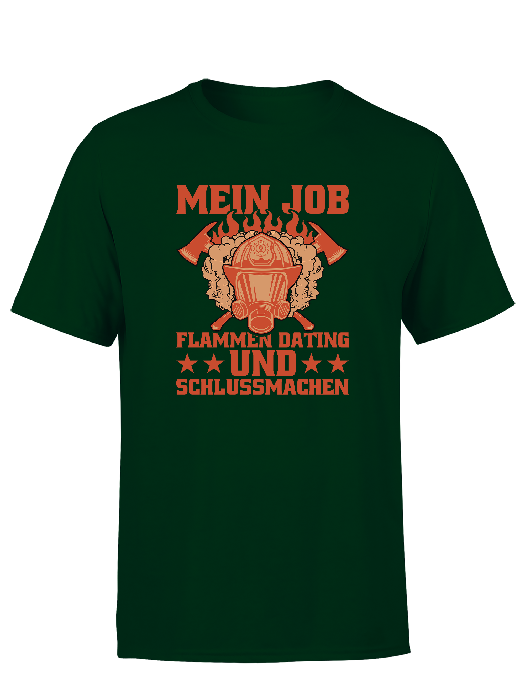 Herren T-Shirt Mein Job Flammen Dating und Schlussmachen | Lustiges Feuerwehr Shirt