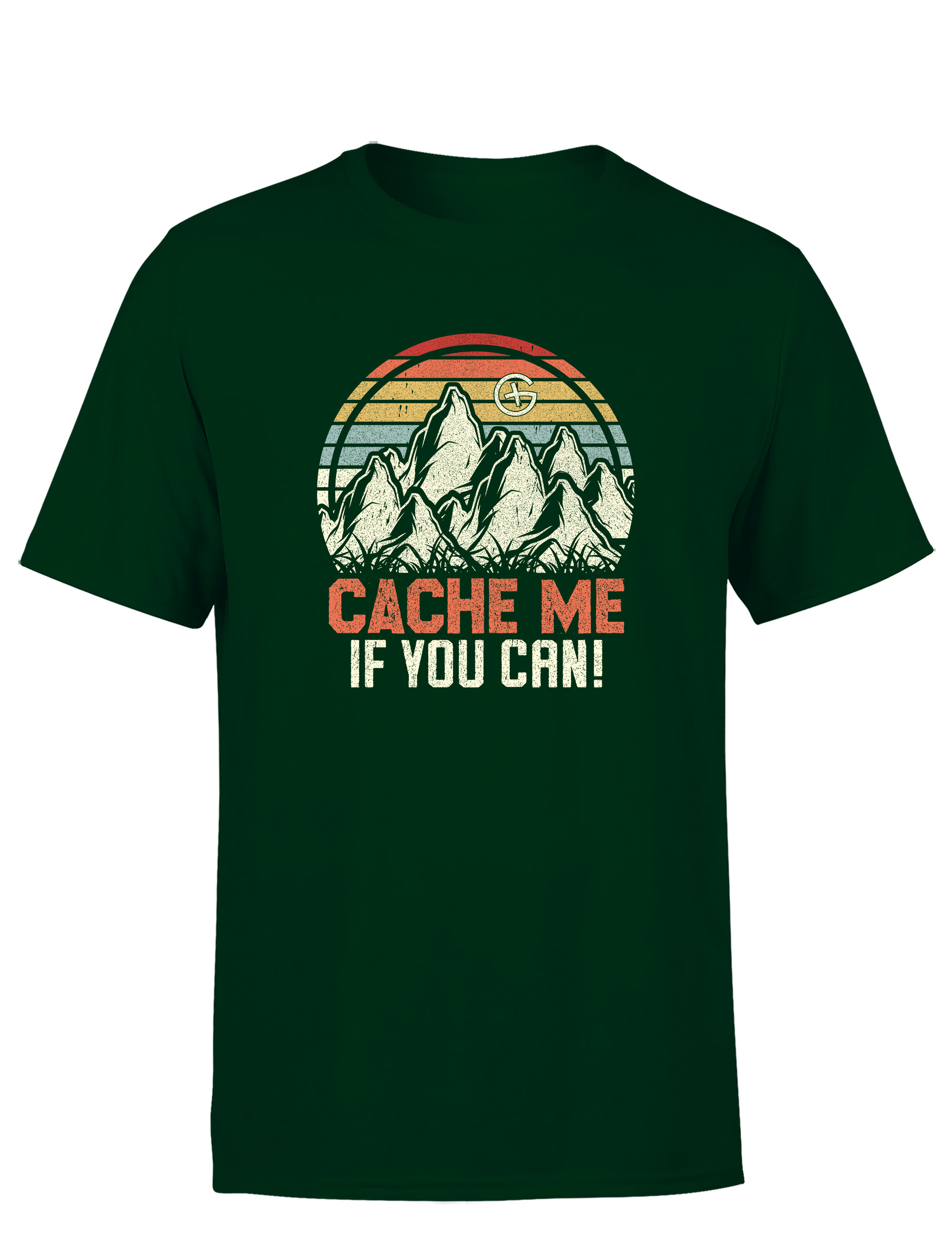 Cache Me If You Can! – Geocaching Herren T-Shirt im Vintage Look | Stylisches Shirt für Schatzsucher & Outdoor-Abenteurer