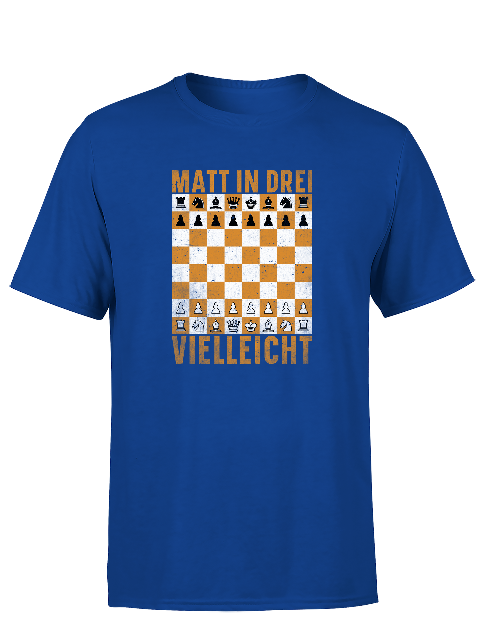 Matt in drei vielleicht – Herren T-Shirt im Retro Stil | Perfektes Männer Shirt für Schachspieler, Turniere, Freizeit & Geschenkidee
