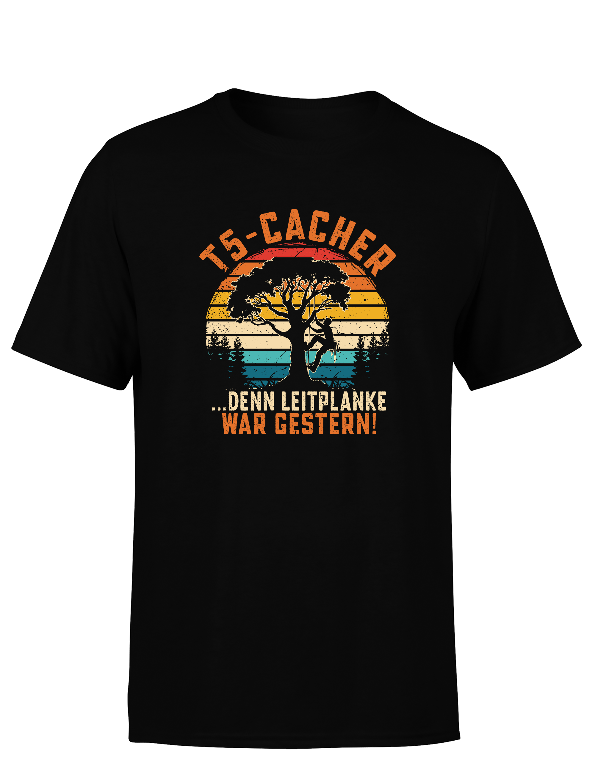T5-Cacher – Herren T-Shirt „Leitplanke war gestern“ | Lustiges Geocaching Shirt für Abenteurer & Schatzsucher