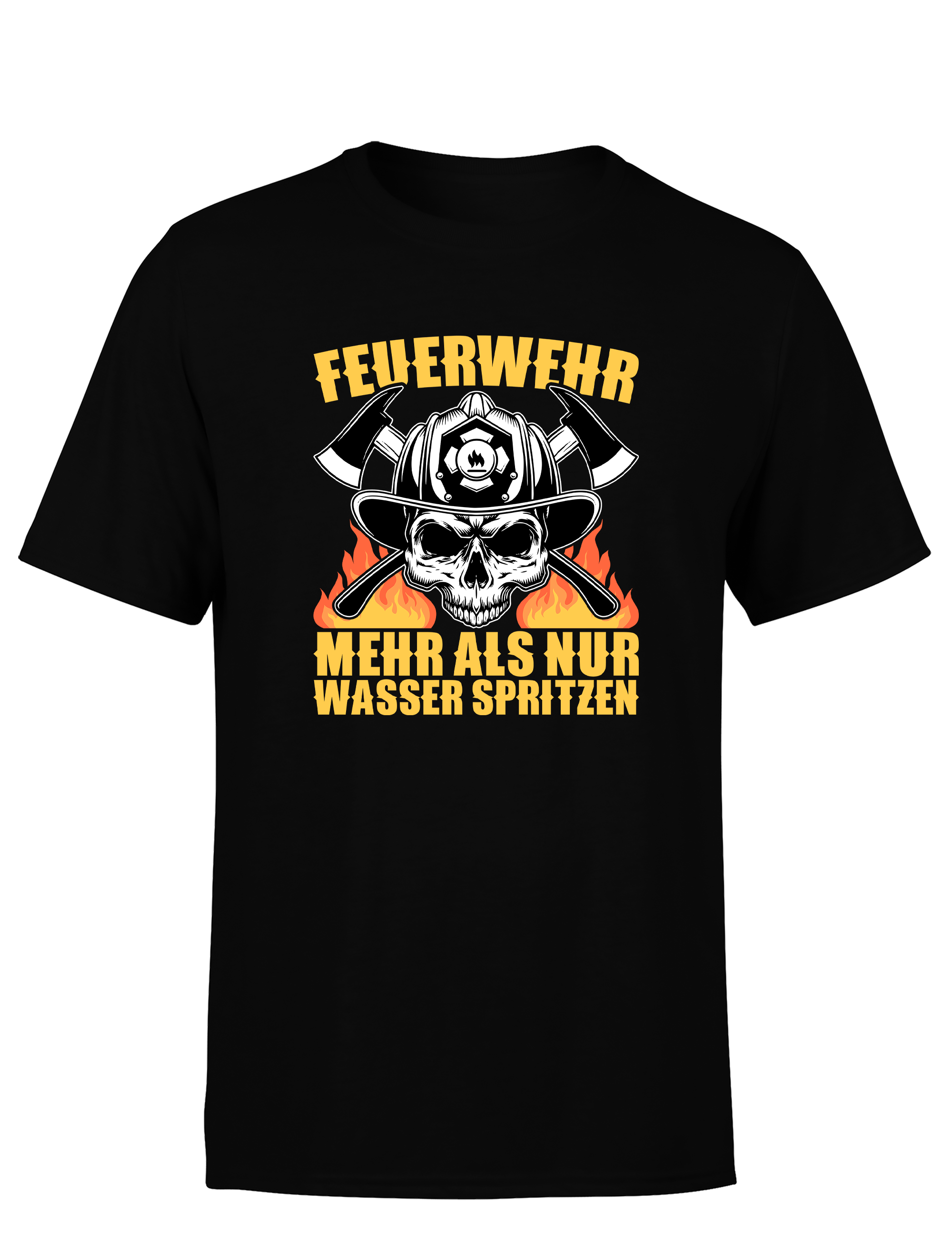 Herren T-Shirt Feuerwehr Mehr als nur Wasser spritzen | Lustiges Feuerwehr Shirt mit Totenkopf