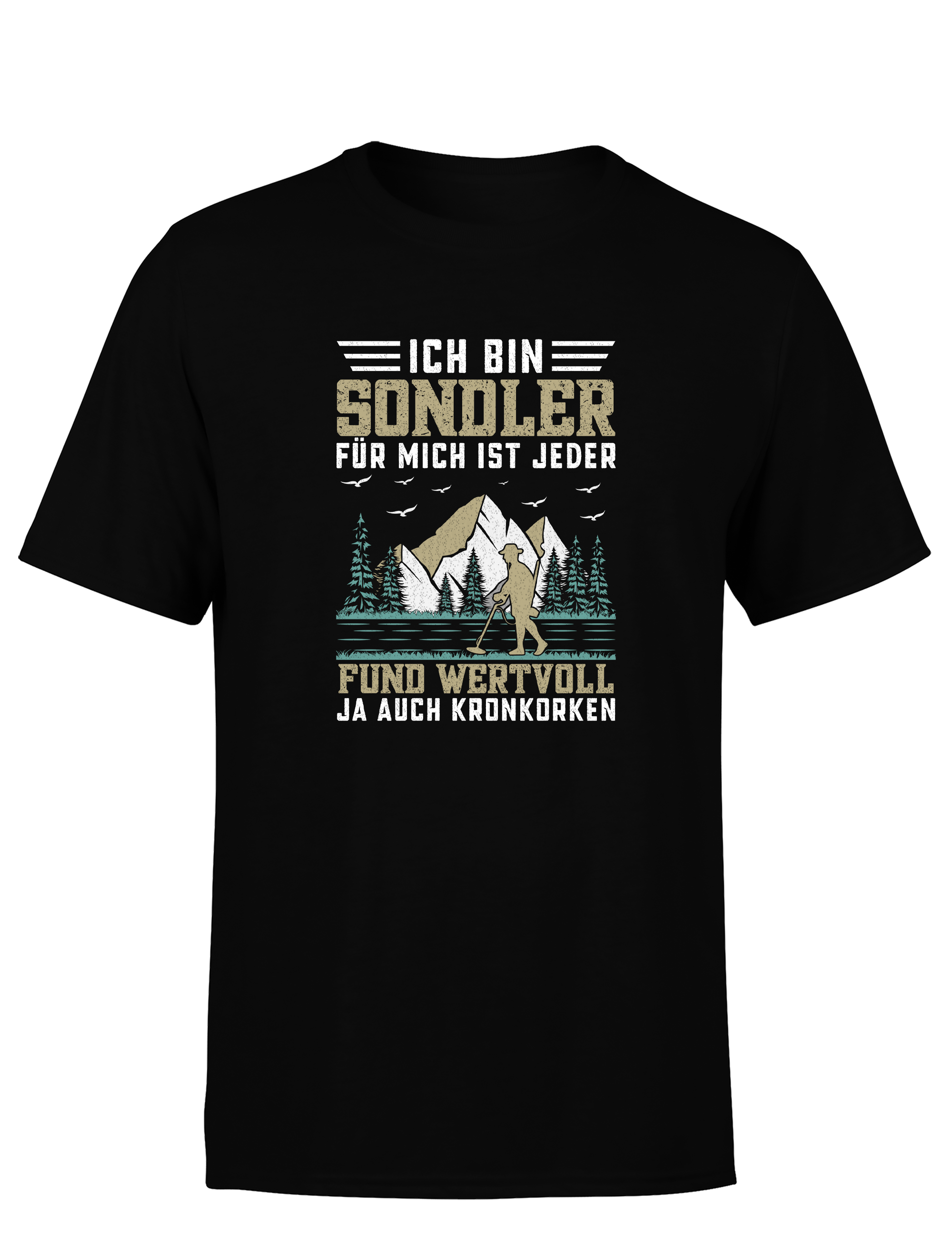 Ich bin Sondler – für mich ist jeder Fund wertvoll (ja, auch Kronkorken) – Herren T-Shirt im Retro Stil | Lustiges Shirt für Sondengänger, Hobby, Freizeit & Geschenkidee