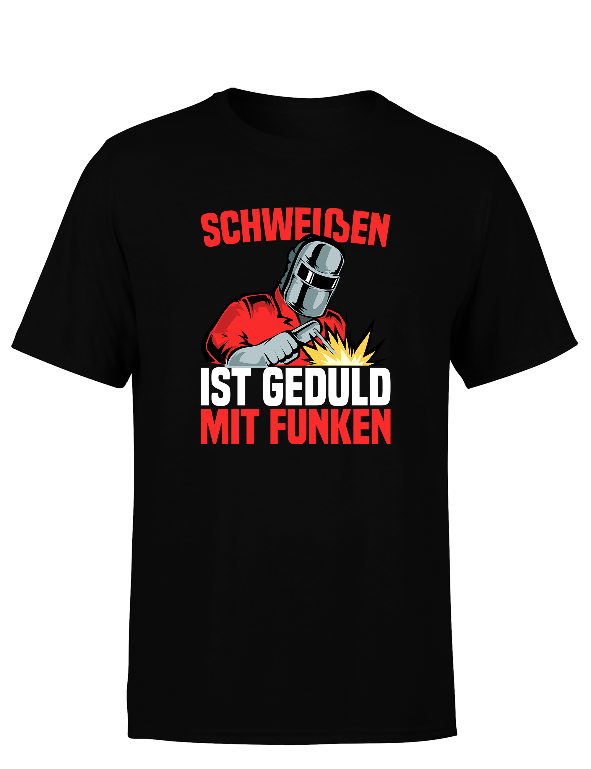 Schweißen ist Geduld mit Funken – Herren T-Shirt im Retro Stil | Lustiges Shirt für Schweißer, Metallbauer & Handwerker