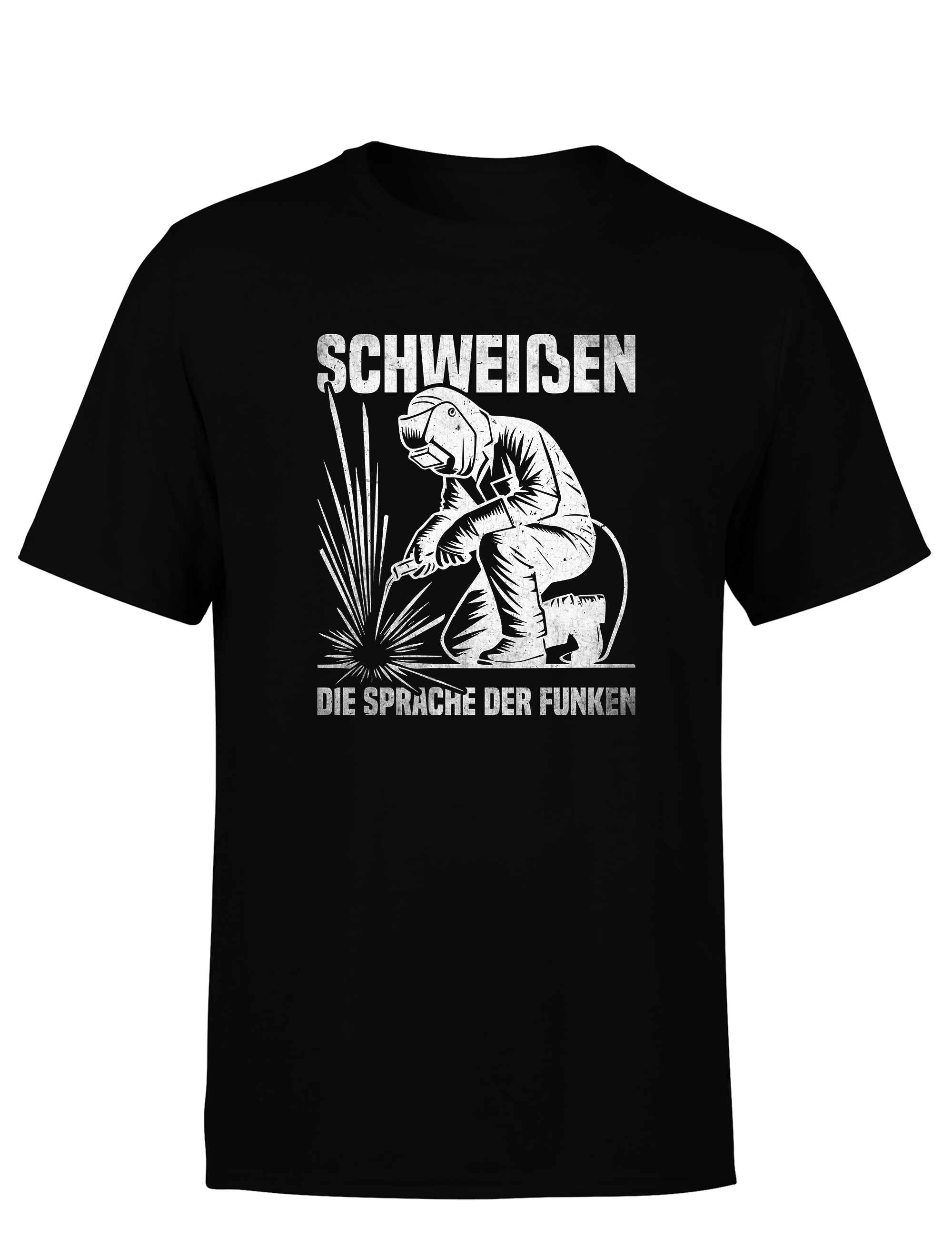 Schweißen – die Sprache der Funken – Herren T-Shirt im Retro Stil | Lustiges Shirt für Schweißer, Metallbauer & Handwerker