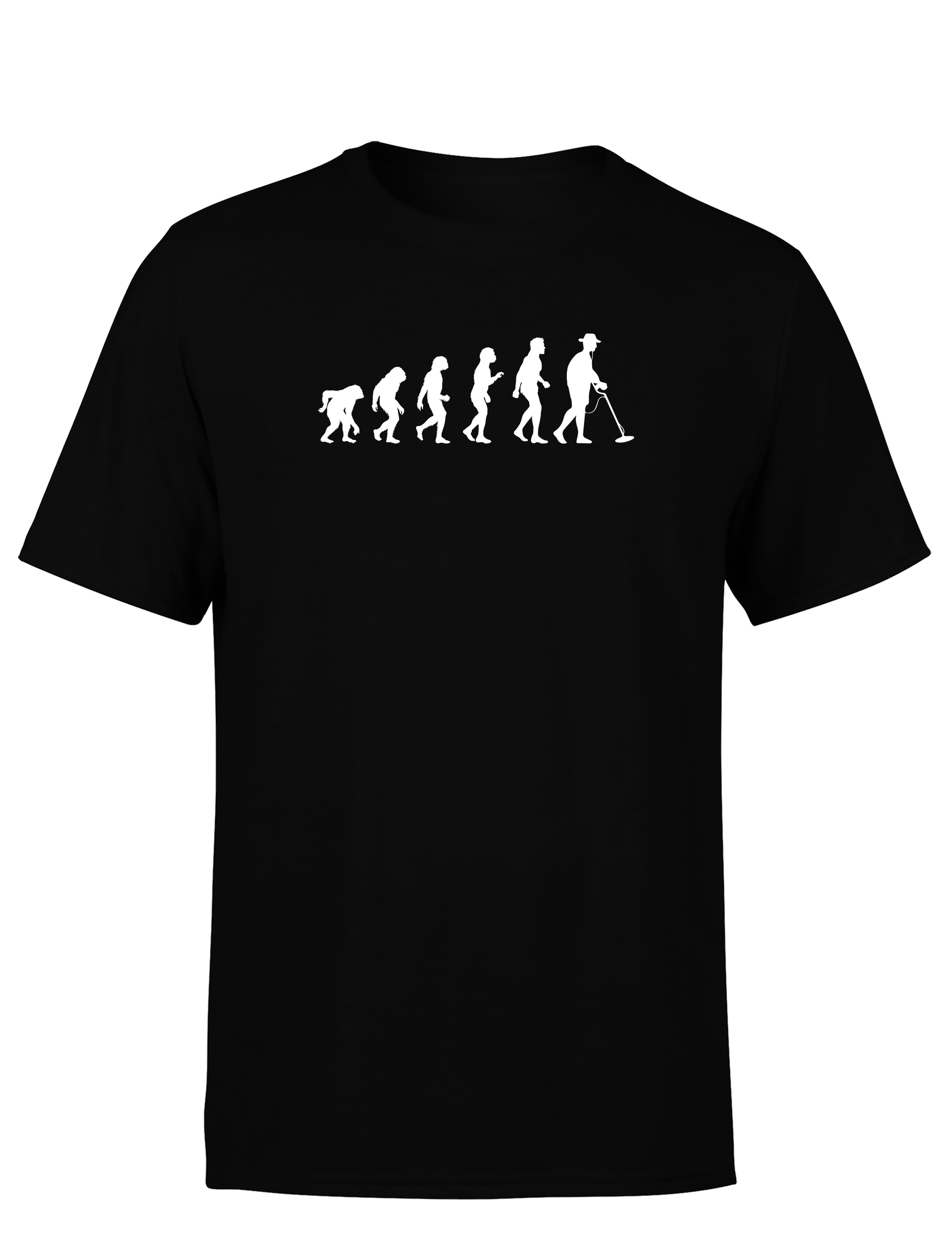 Evolution des Sondelns – Herren T-Shirt im Retro Stil | Lustiges Shirt für Schatzsucher, Hobby-Sondler & Freizeit