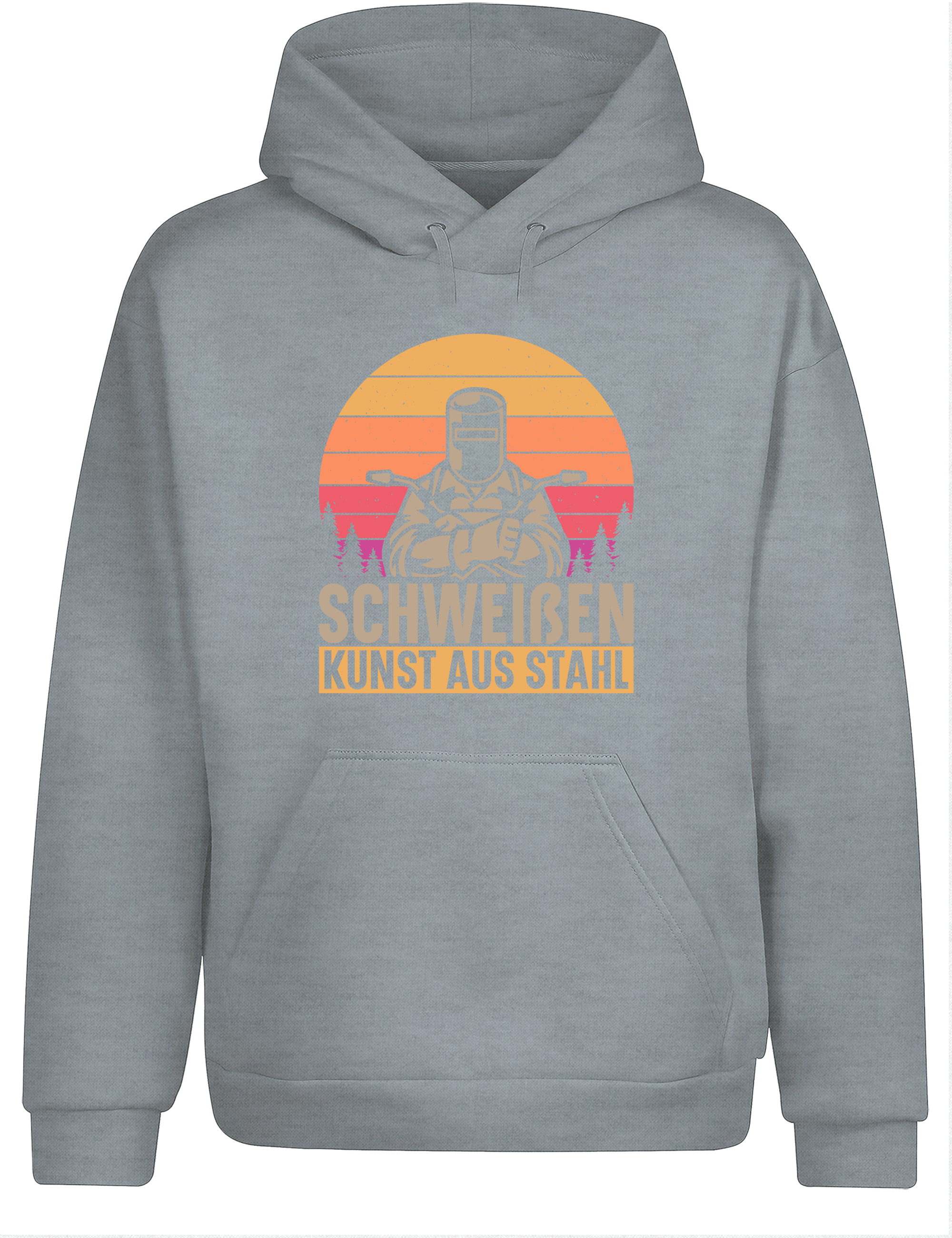 Schweißen – Kunst aus Stahl – Hoodie im Retro Stil | Lustiger Kapuzenpullover für Schweißer, Metallbauer & Handwerker