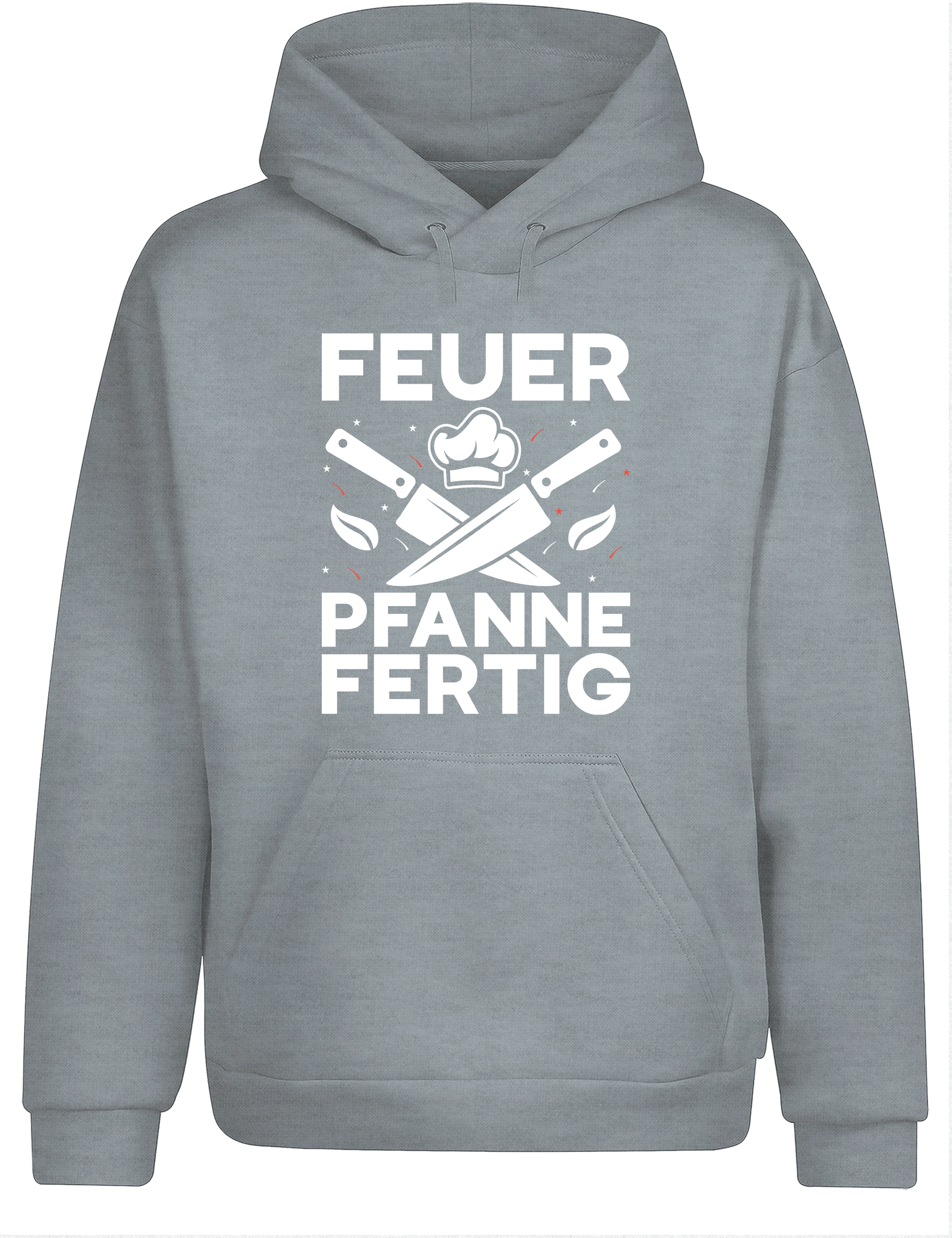 Unisex Hoodie „Feuer Pfanne Fertig“ | Cooler Koch Hoodie für Küche & Grill