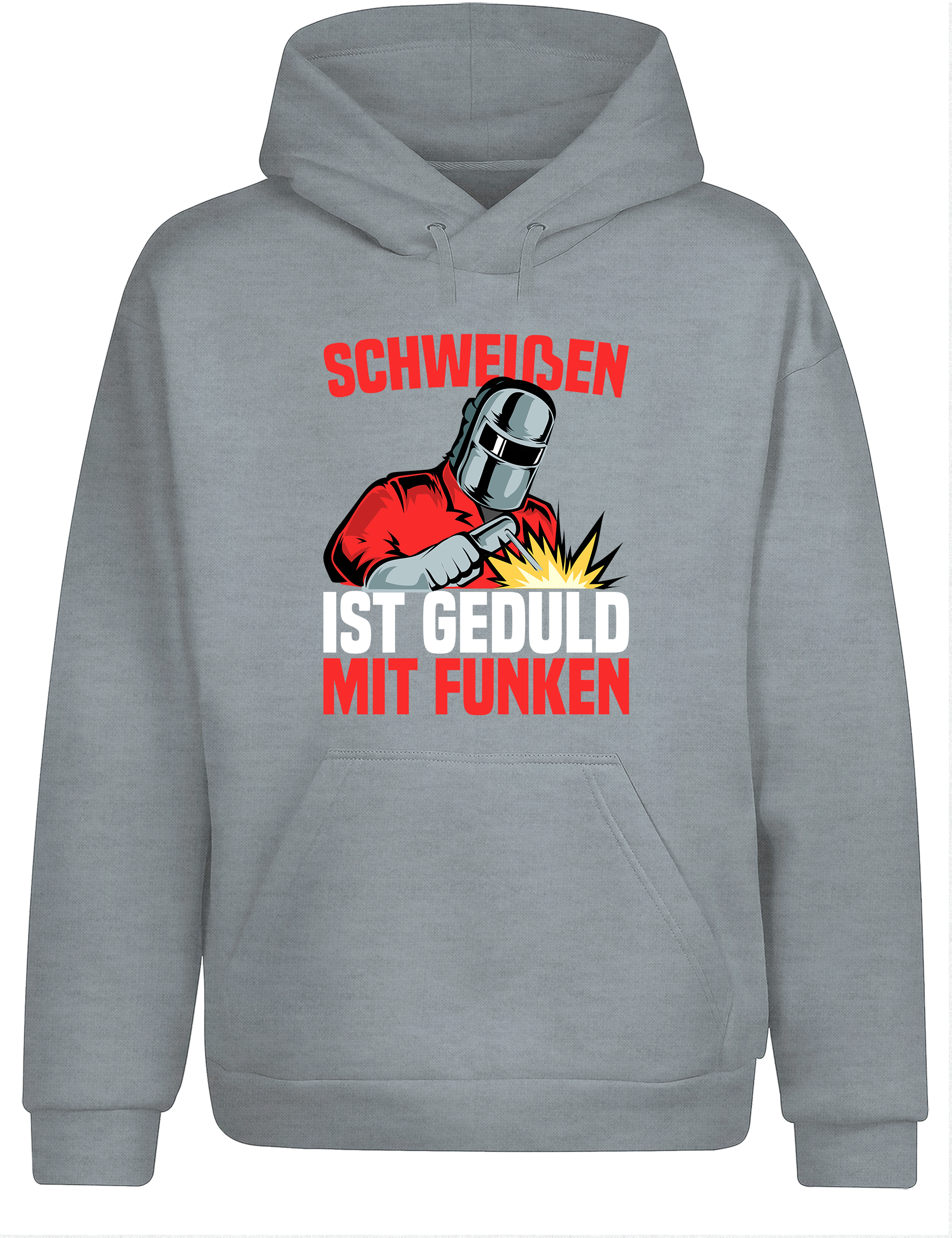 Schweißen ist Geduld mit Funken – Hoodie im Retro Stil | Lustiger Kapuzenpullover für Schweißer, Metallbauer & Handwerker