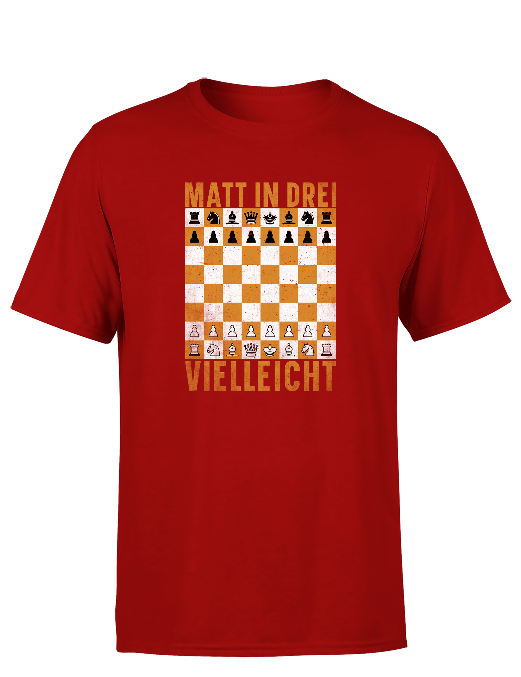 Matt in drei vielleicht – Herren T-Shirt im Retro Stil | Perfektes Männer Shirt für Schachspieler, Turniere, Freizeit & Geschenkidee