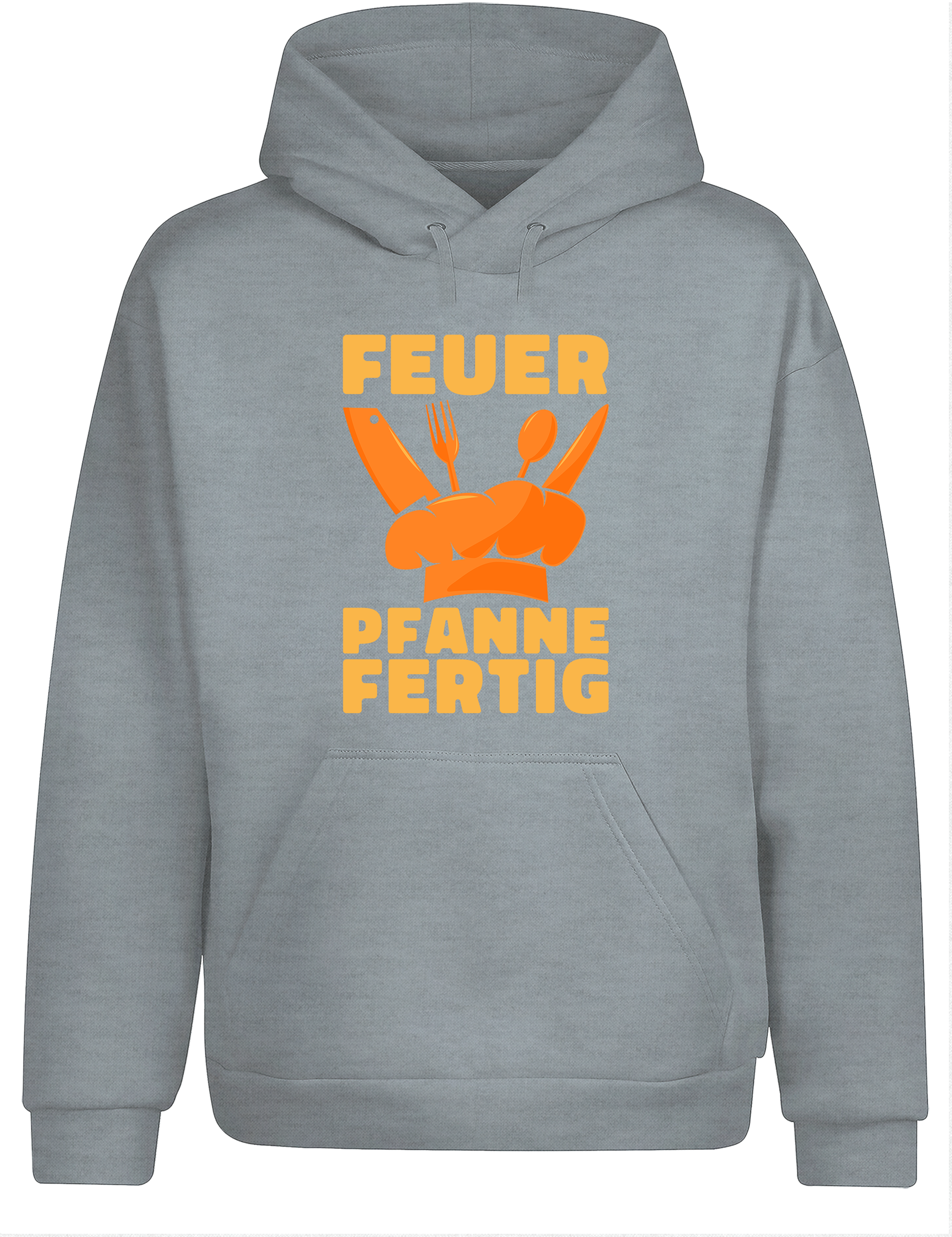 Unisex Hoodie „Feuer Pfanne Fertig“ | Lustiger Koch Hoodie für Grill & Küche