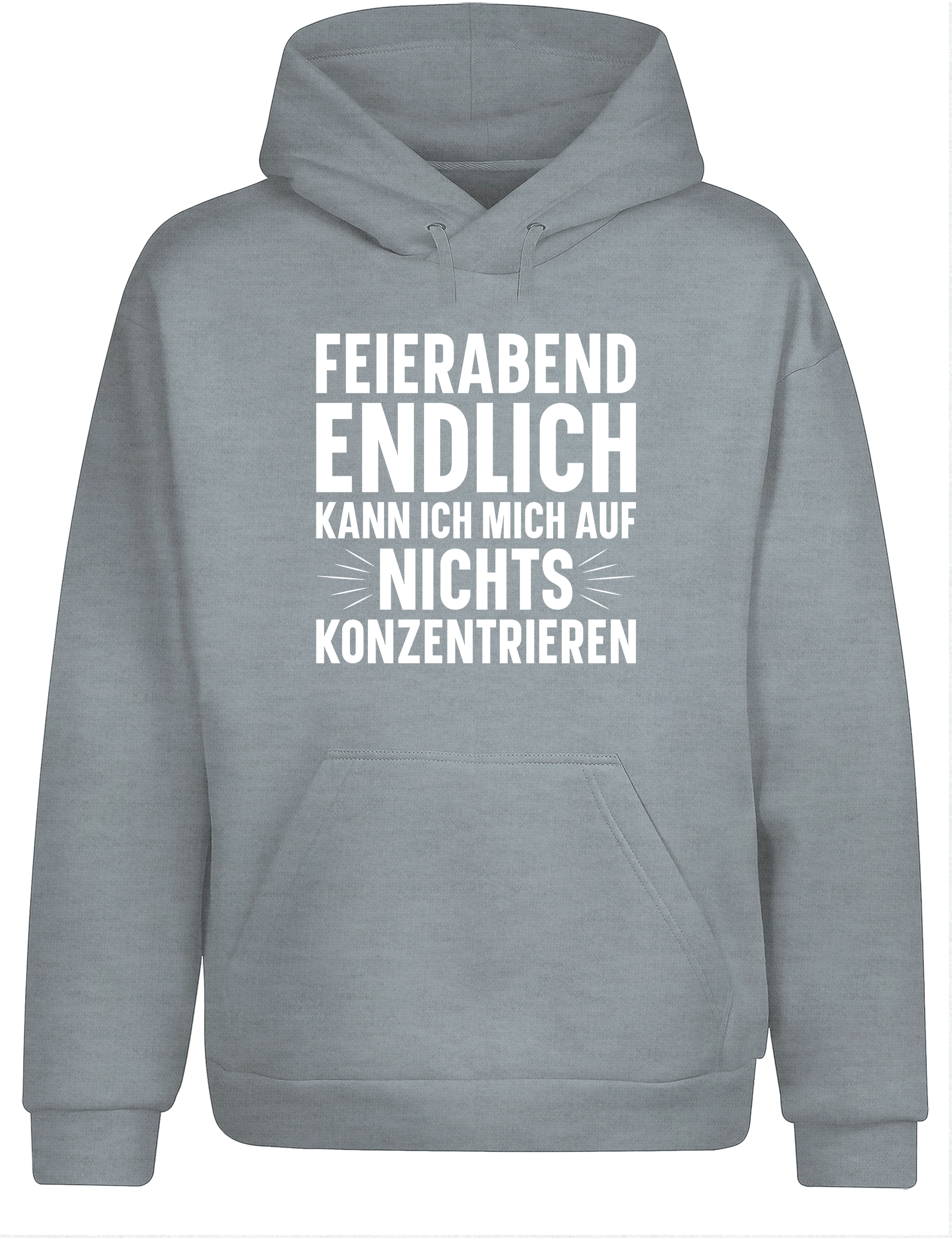 Feierabend Humor – Hoodie „Endlich kann ich mich auf nichts konzentrieren“ | Lustiger Kapuzenpullover für Couch & Büroflucht