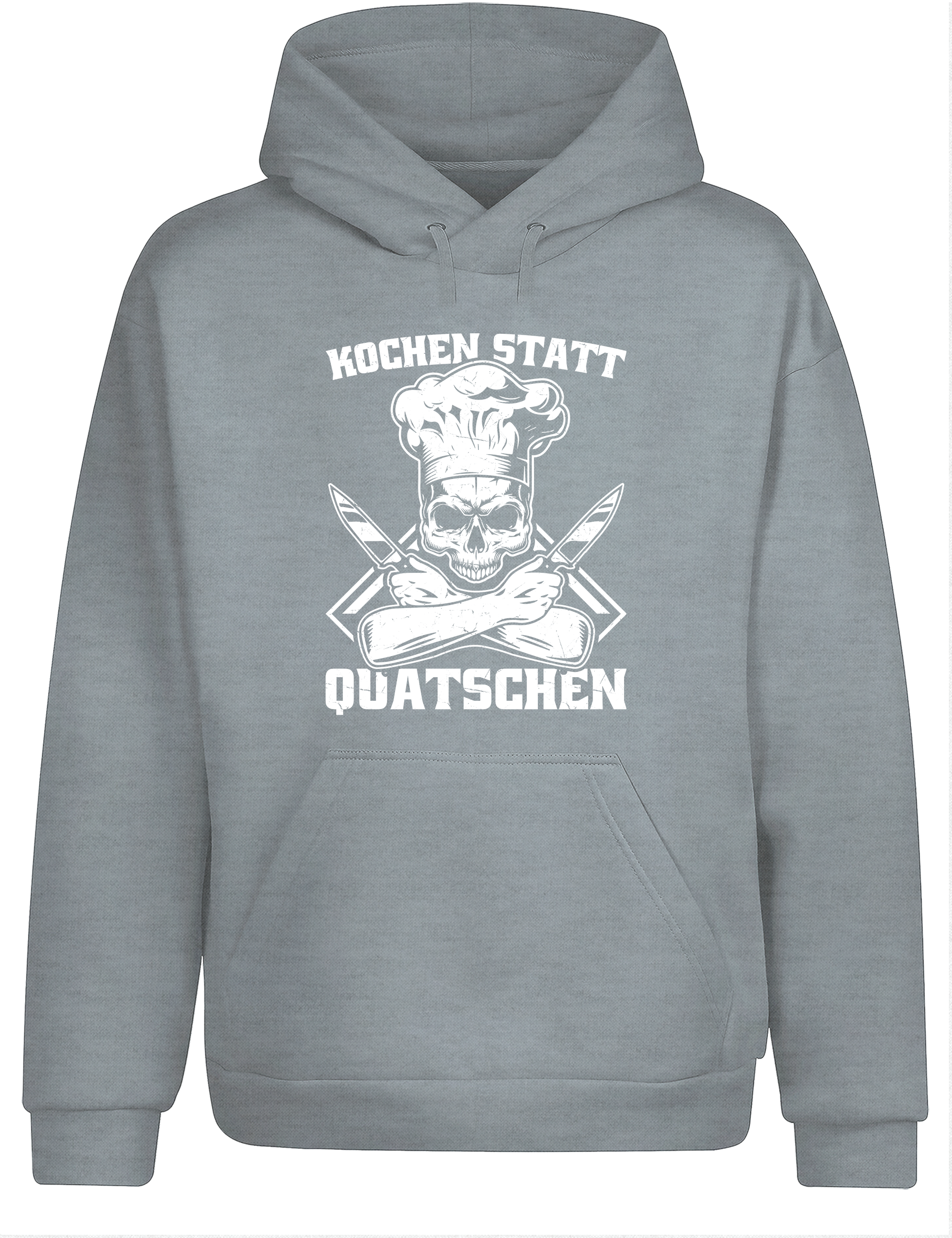Unisex Hoodie „Kochen statt Quatschen“ | Lustiger Koch Hoodie mit Skull Design