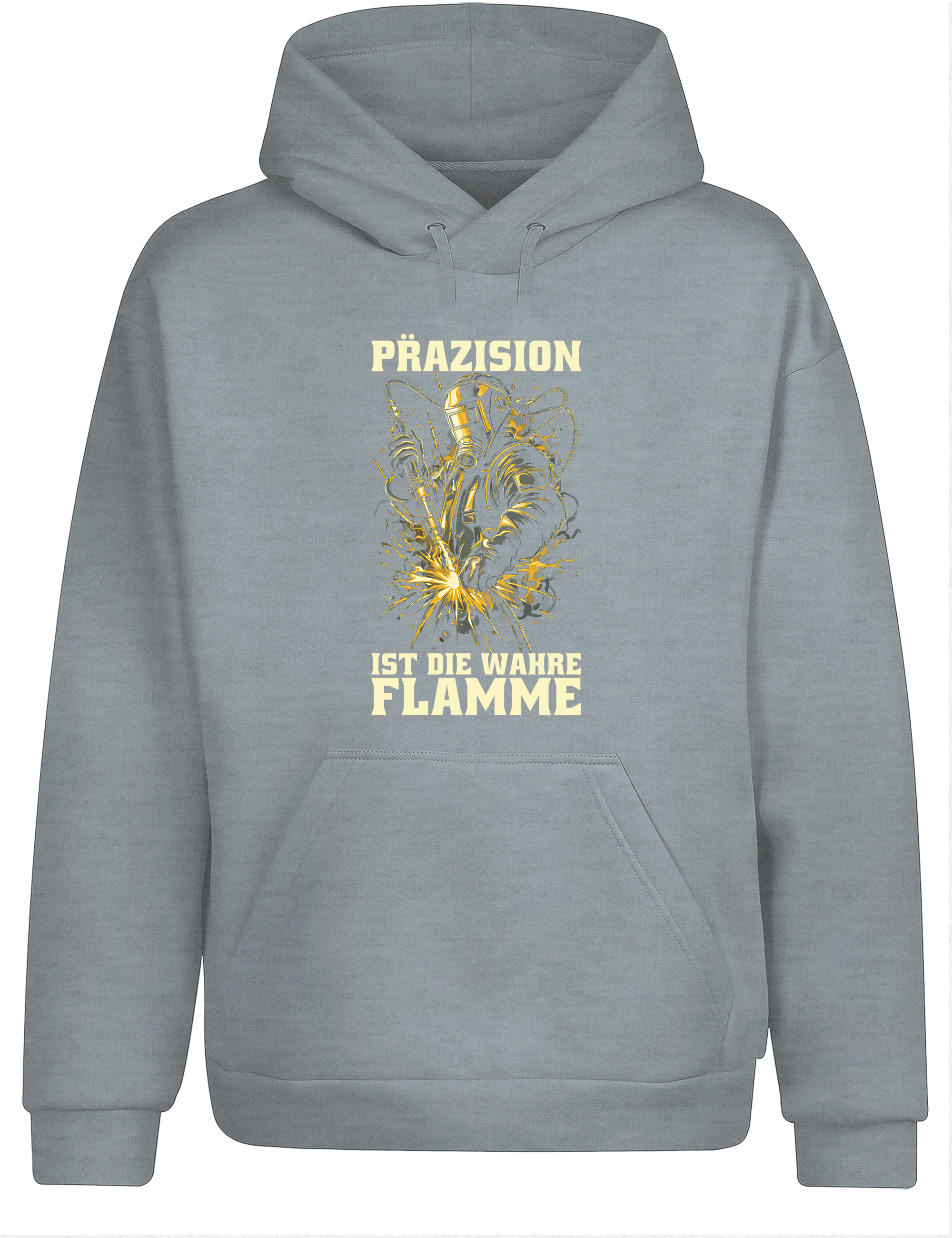 Präzision ist die wahre Flamme – Hoodie im Retro Stil | Lustiger Kapuzenpullover für Schweißer, Metallbauer & Handwerker