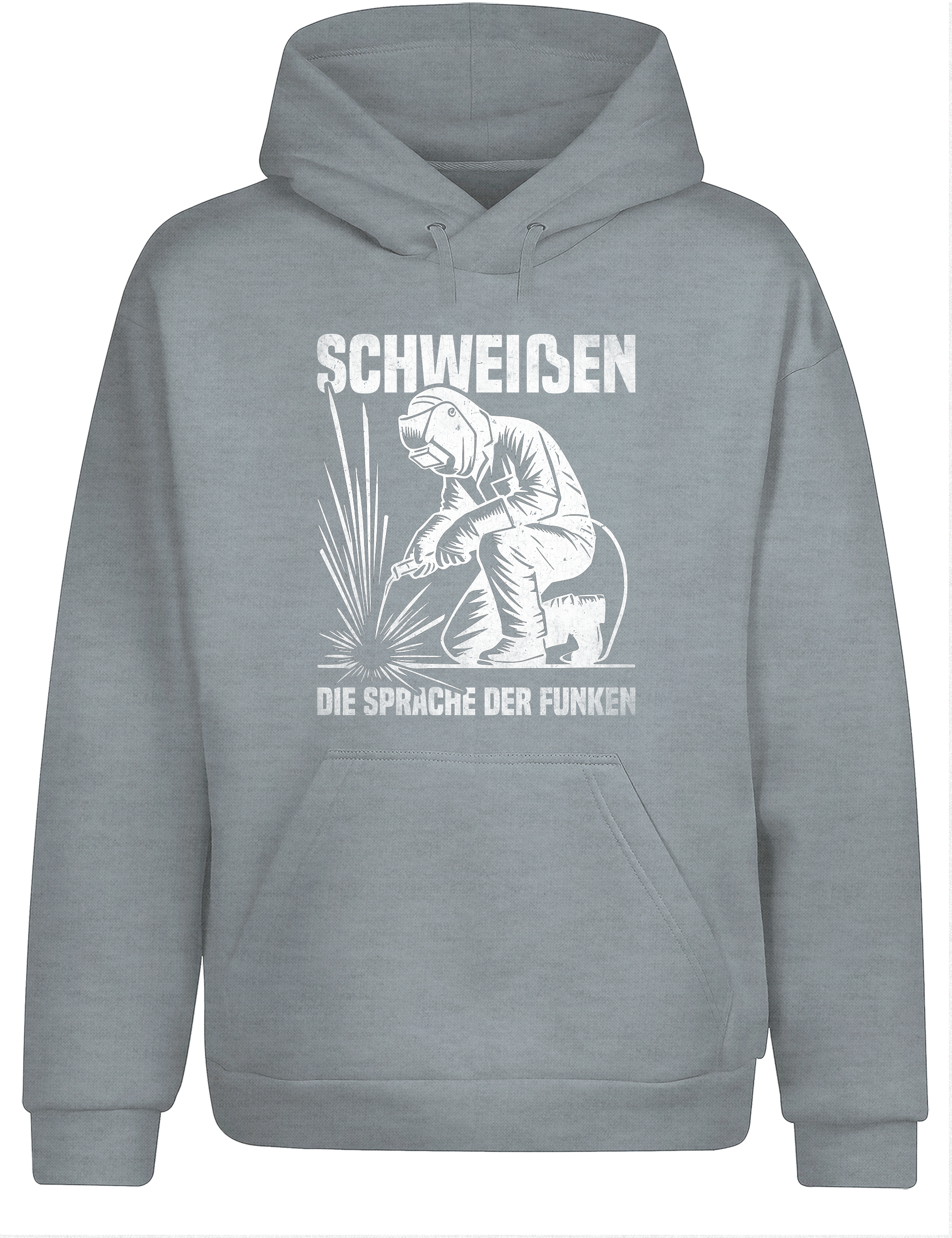 Schweißen – die Sprache der Funken – Hoodie im Retro Stil | Lustiger Kapuzenpullover für Schweißer, Metallbauer & Handwerker