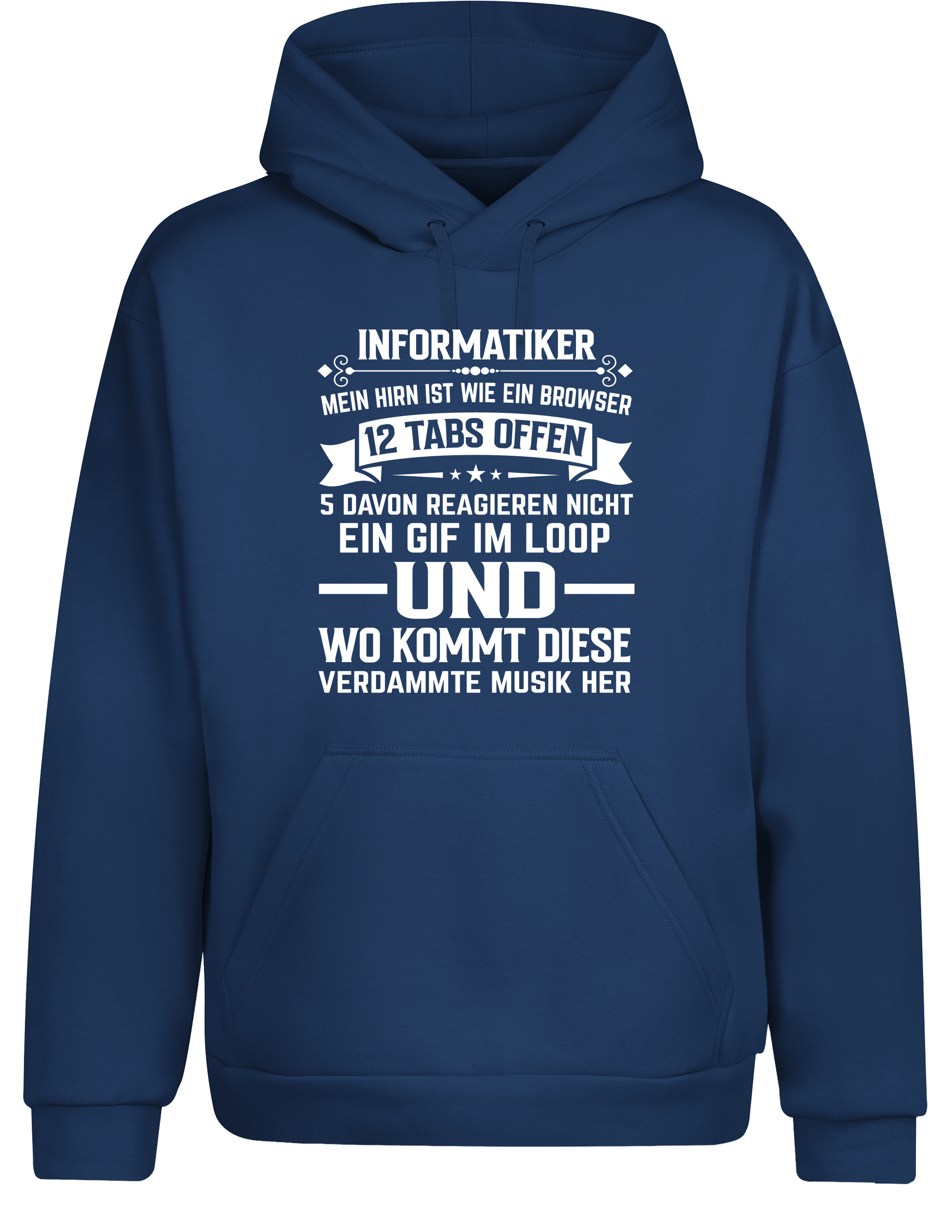 Informatiker Brain – Hoodie im Retro Stil | Lustiger Kapuzenpullover für Programmierer, Entwickler & Nerds