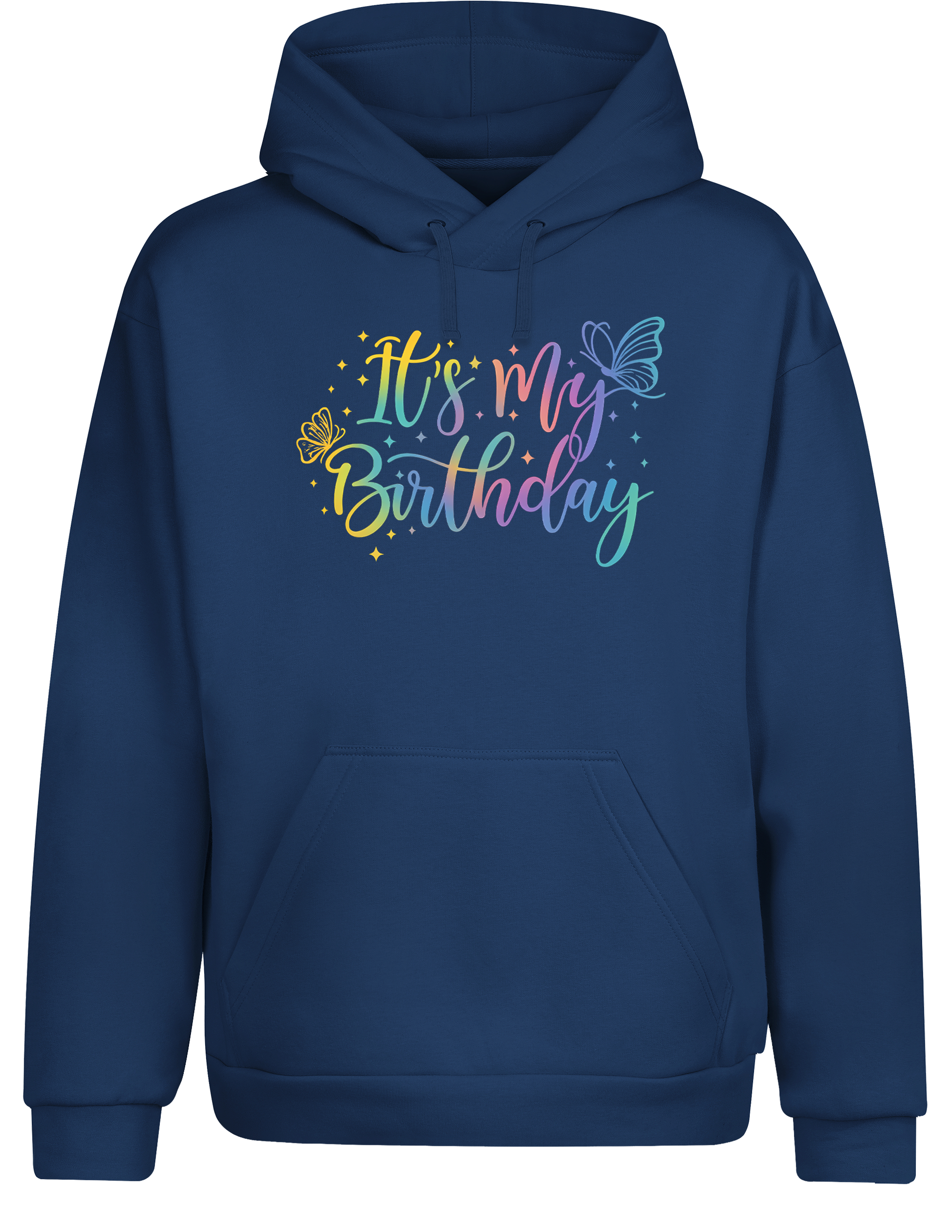 Unisex Hoodie „It’s My Birthday“ | Bunter Geburtstag Hoodie mit Schmetterlingen