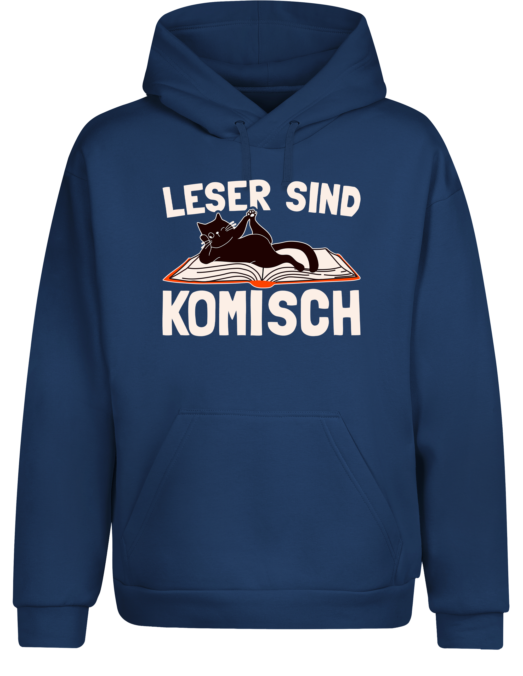 Leser sind komisch – Hoodie im Retro Stil | Lustiger Kapuzenpullover für Bücherfreunde, Bibliothek & Geschenkidee