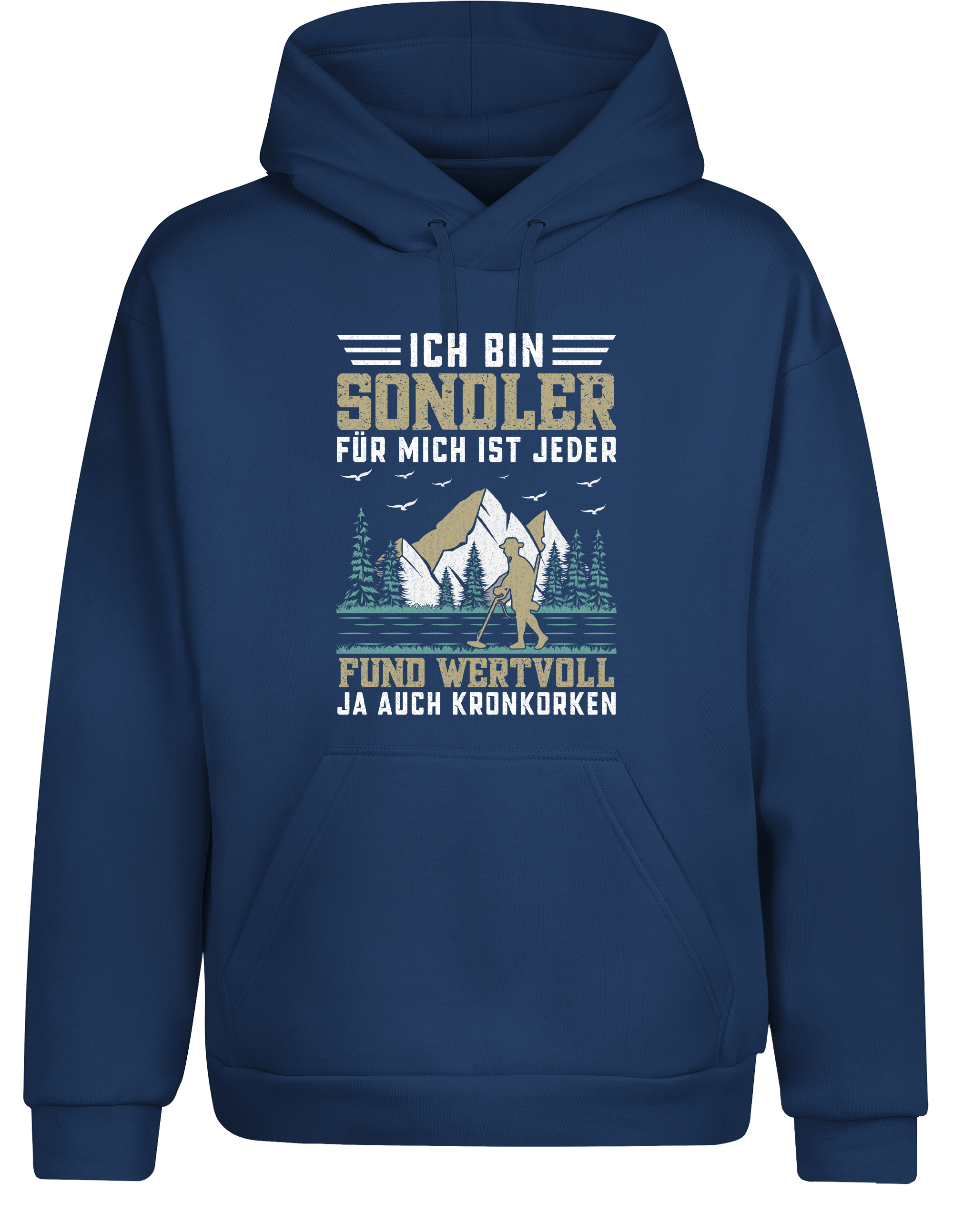 Ich bin Sondler – für mich ist jeder Fund wertvoll (ja, auch Kronkorken) – Hoodie im Retro Stil | Lustiger Kapuzenpullover für Schatzsucher, Sondeln & Freizeit