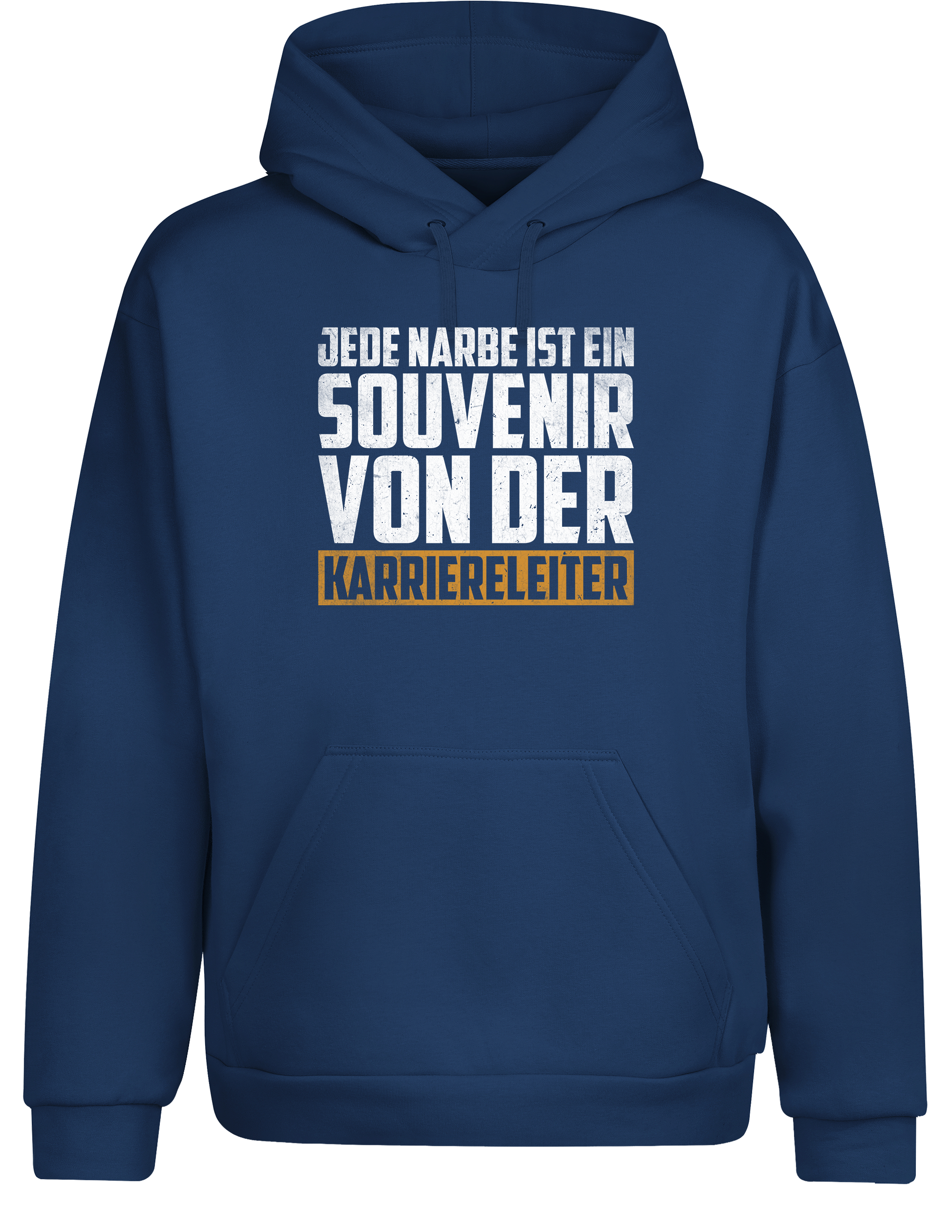 Jede Narbe ist ein Souvenir – Hoodie „Karriereleiter“ | Lustiger Kapuzenpullover für Arbeiter, Handwerker & Bürohelden