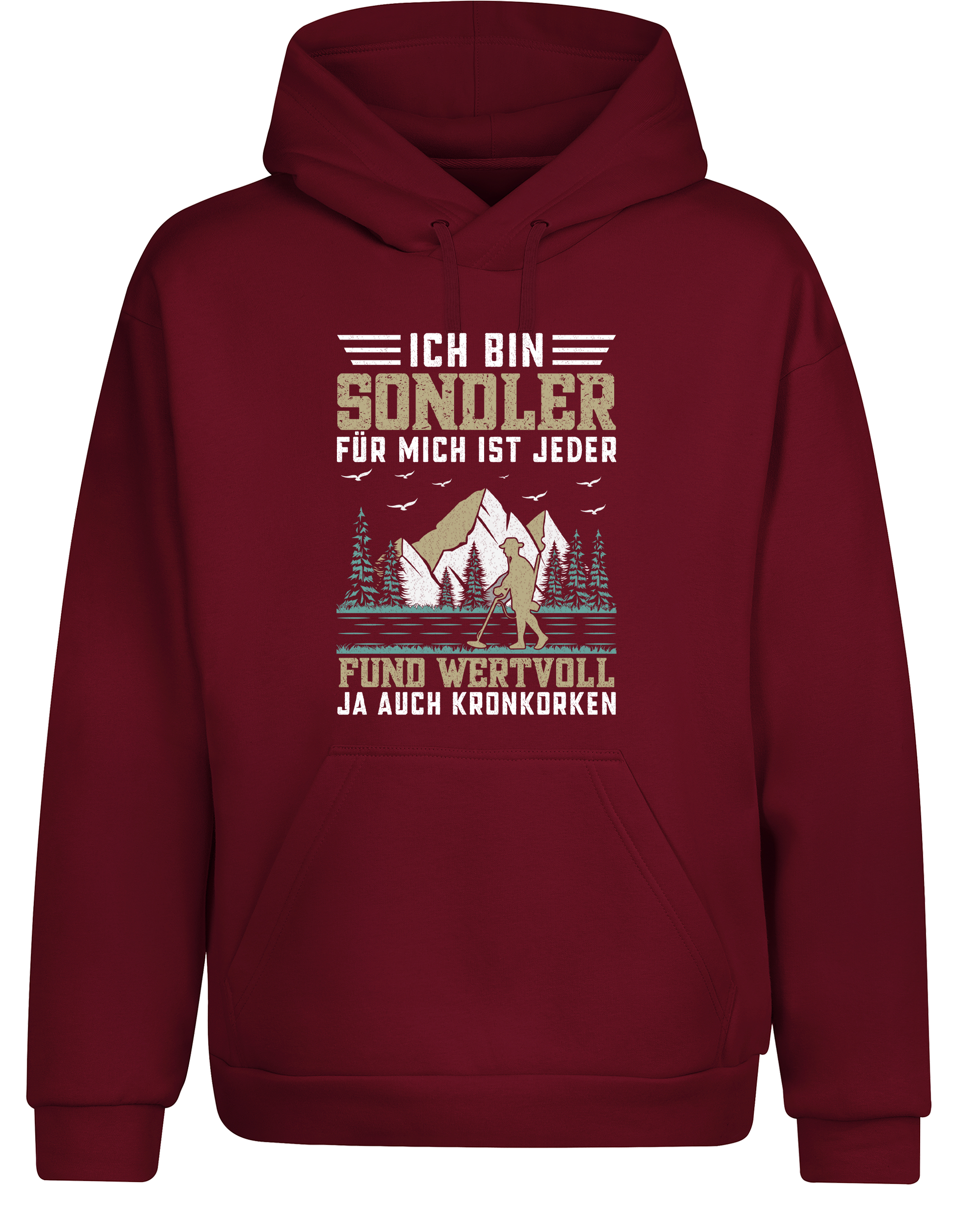 Ich bin Sondler – für mich ist jeder Fund wertvoll (ja, auch Kronkorken) – Hoodie im Retro Stil | Lustiger Kapuzenpullover für Schatzsucher, Sondeln & Freizeit