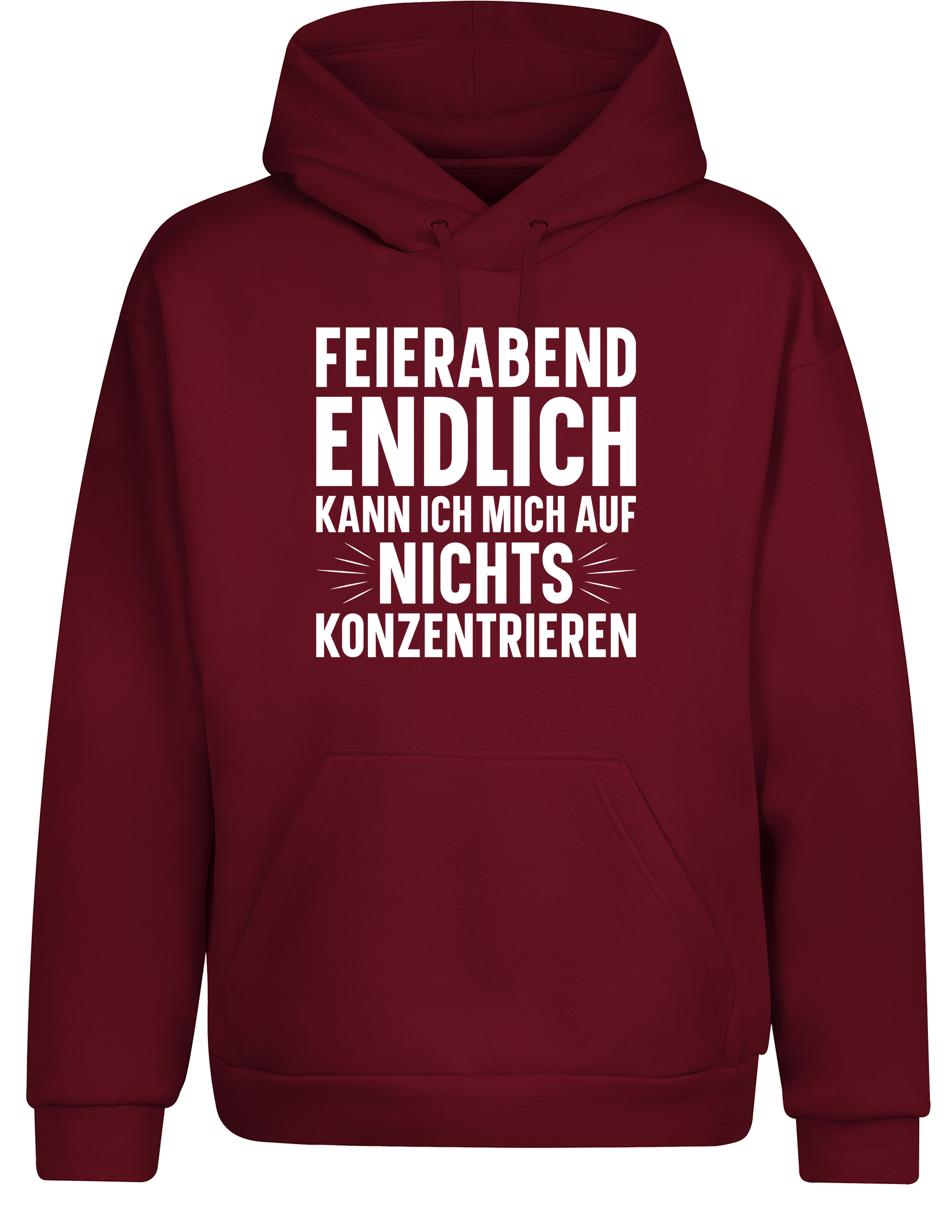 Feierabend Humor – Hoodie „Endlich kann ich mich auf nichts konzentrieren“ | Lustiger Kapuzenpullover für Couch & Büroflucht