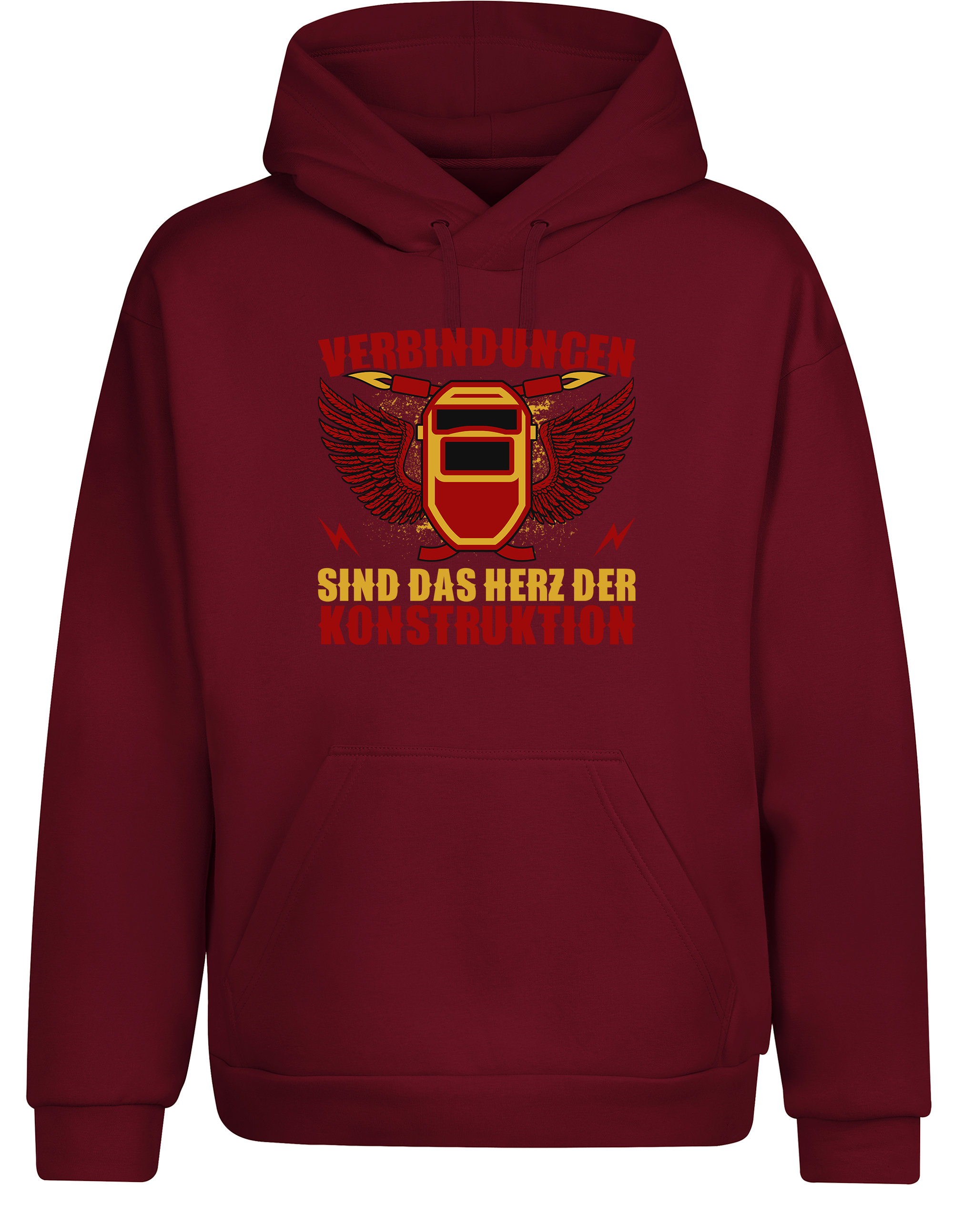 Verbindungen sind das Herz der Konstruktion – Hoodie im Retro Stil | Lustiger Kapuzenpullover für Bauingenieure, Handwerker & Konstrukteure
