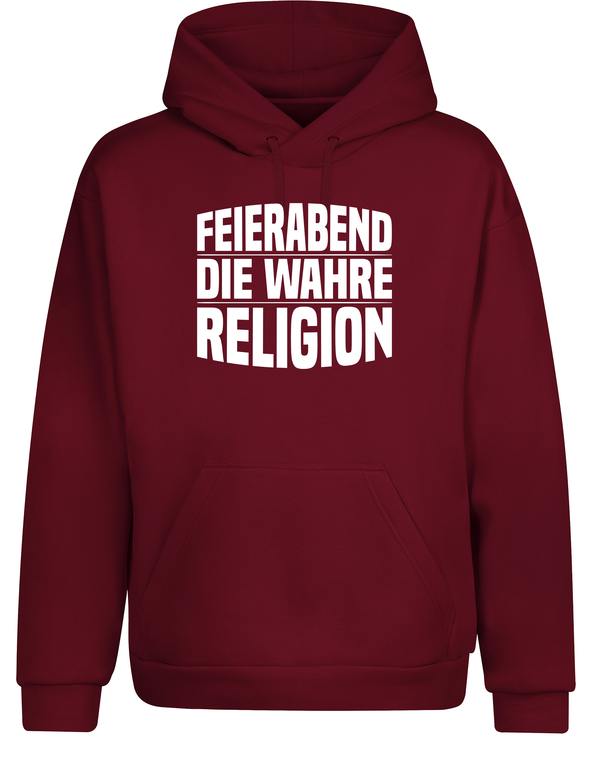 Feierabend – Hoodie „Die wahre Religion“ | Lustiger Kapuzenpullover für Arbeiter & Chill-Fans