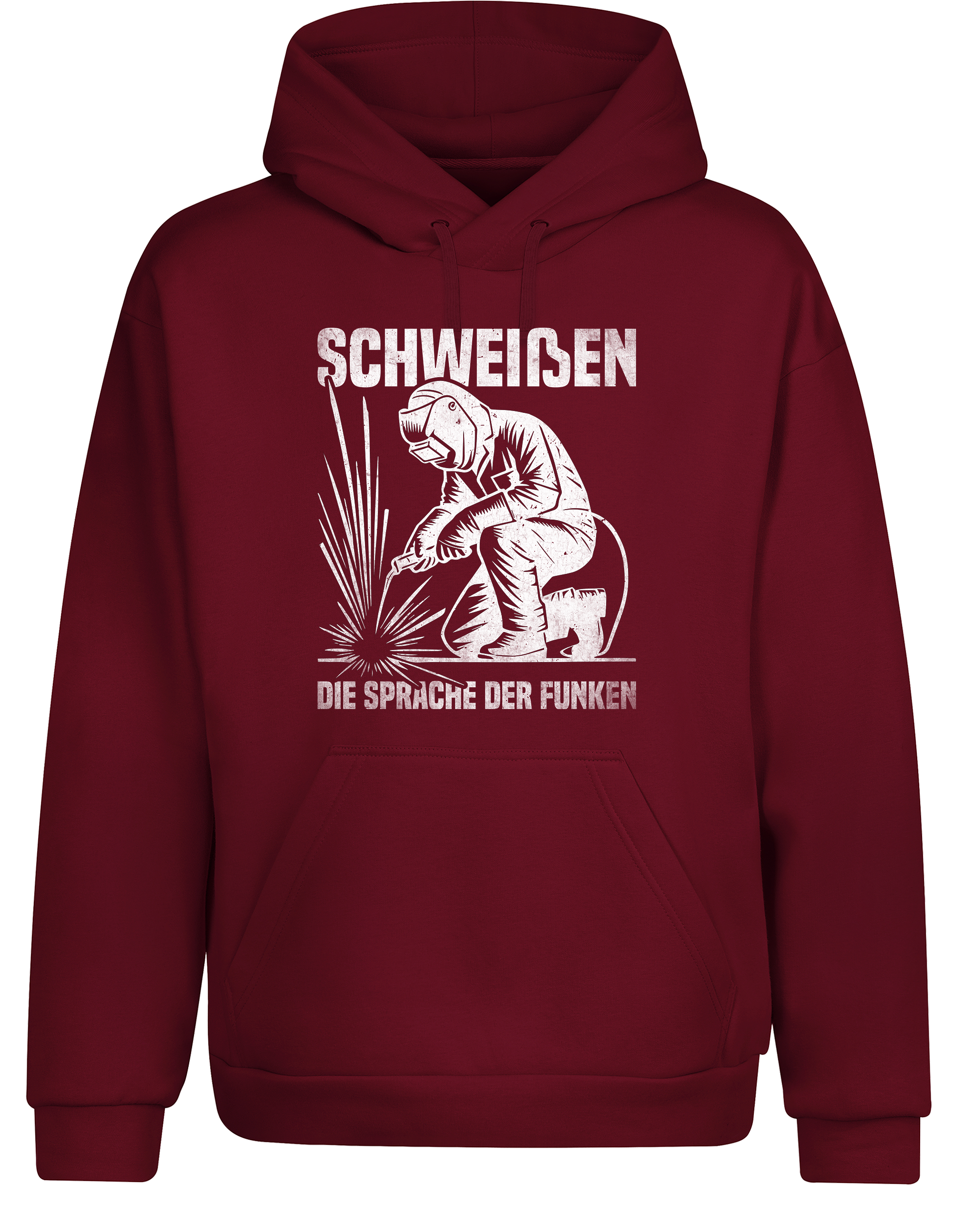 Schweißen – die Sprache der Funken – Hoodie im Retro Stil | Lustiger Kapuzenpullover für Schweißer, Metallbauer & Handwerker