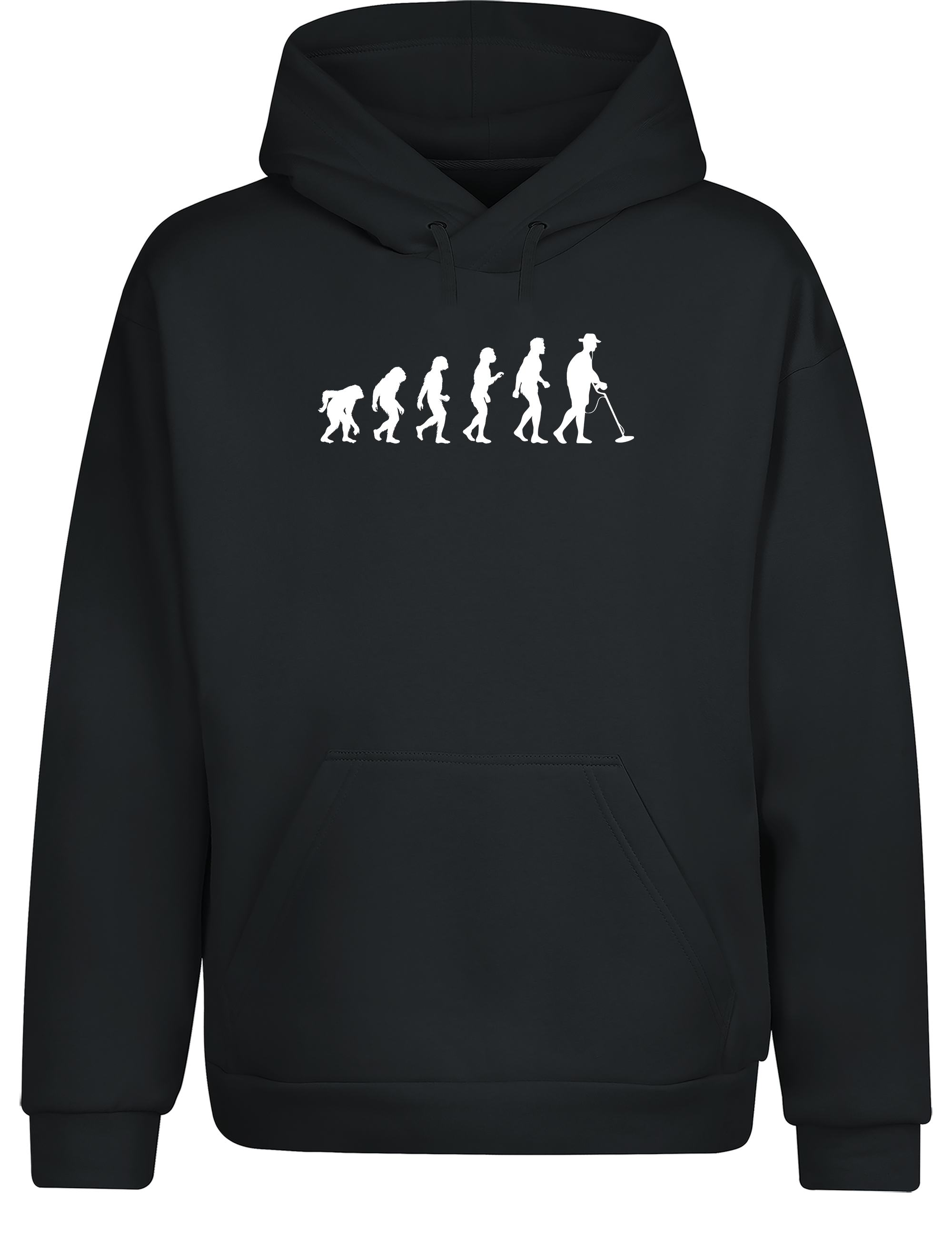Evolution des Sondelns – Hoodie im Retro Stil | Lustiger Kapuzenpullover für Sondler, Schatzsuche & Freizeit
