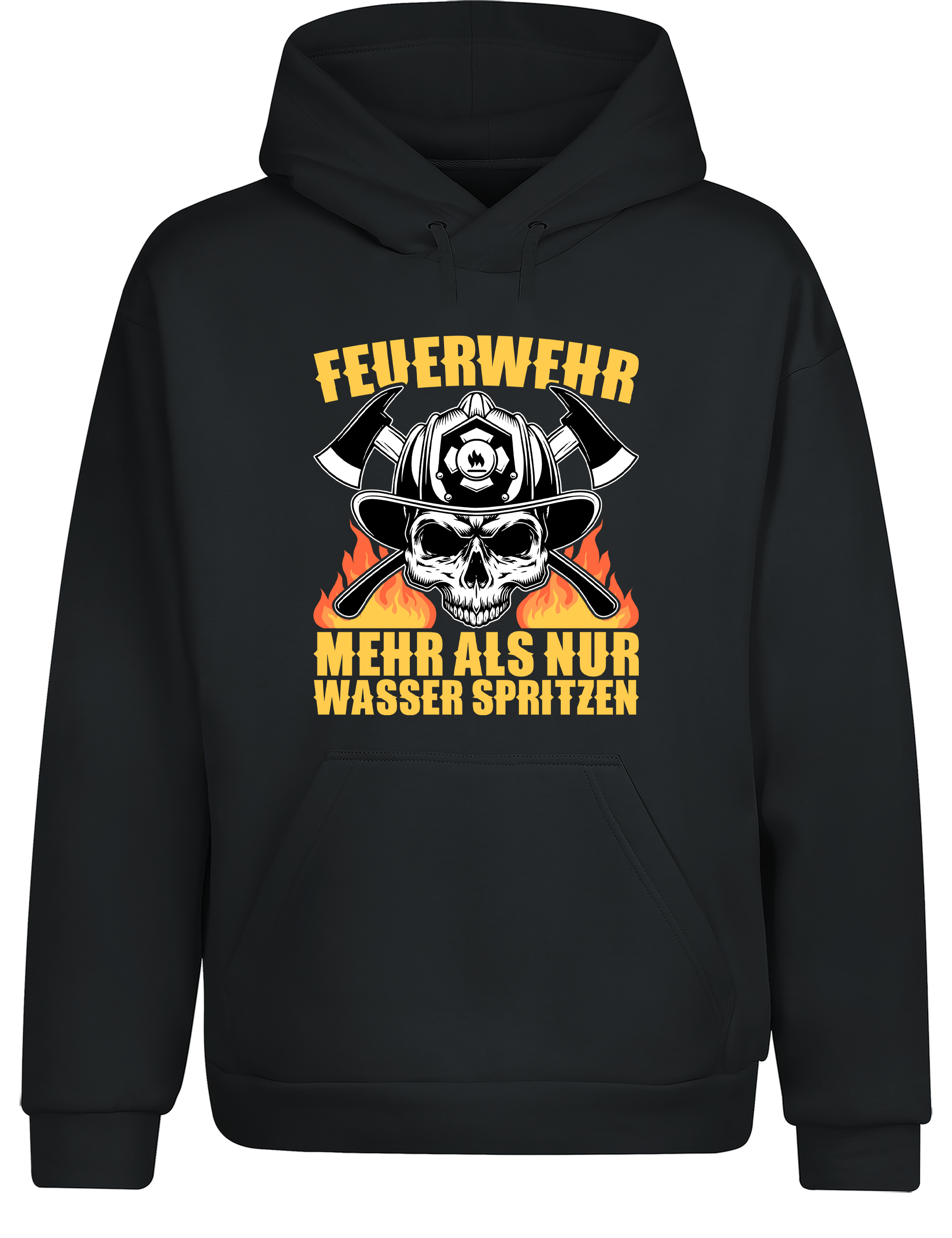 Unisex Hoodie Feuerwehr Mehr als nur Wasser spritzen | Feuerwehr Hoodie mit Totenkopf