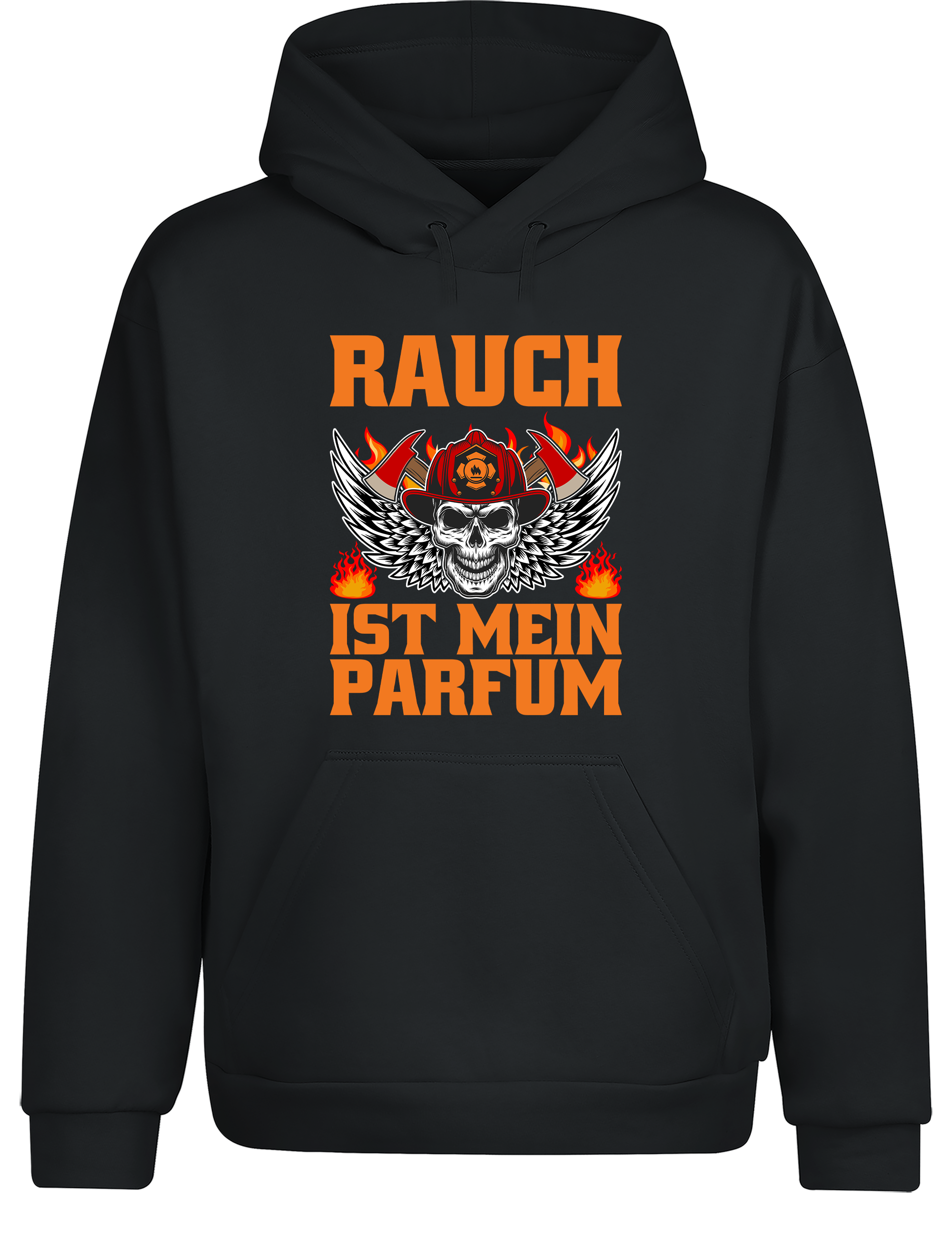 Unisex Hoodie Rauch ist mein Parfum | Feuerwehr Hoodie mit Totenkopf Design